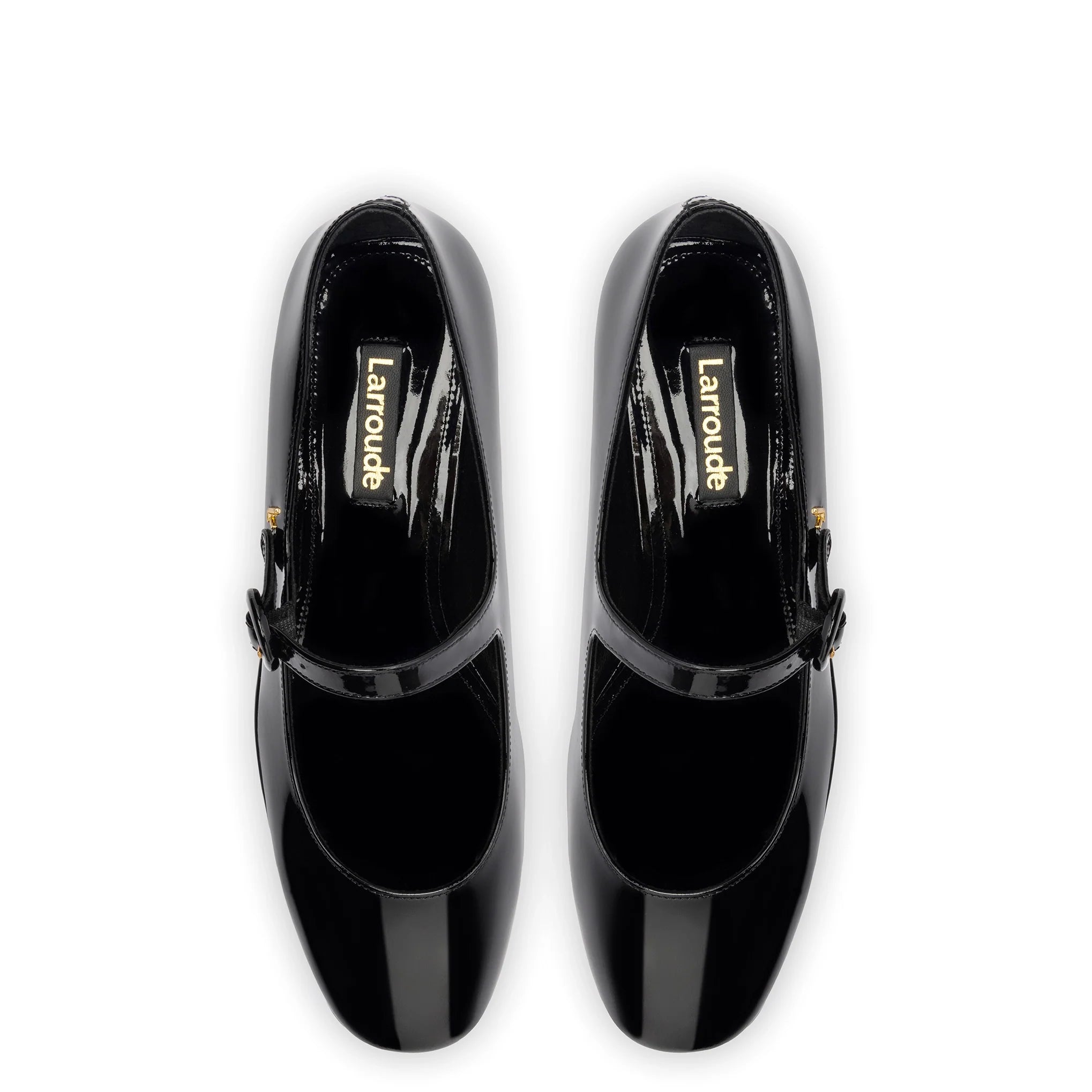 Blair Flatform In Black Patent Leather by Larroudé