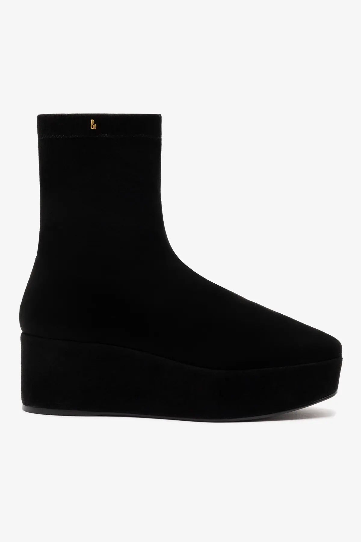 Dani Flatform Boot In Black Suede by Larroudé