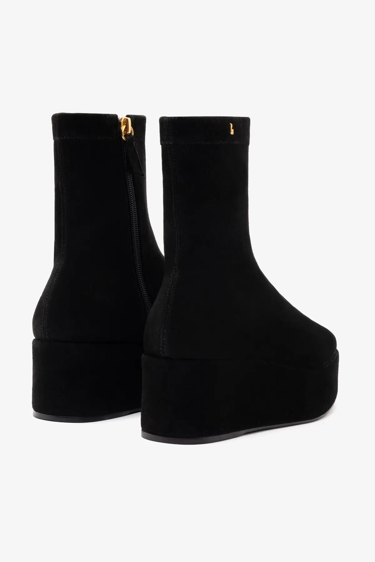 Dani Flatform Boot In Black Suede by Larroudé