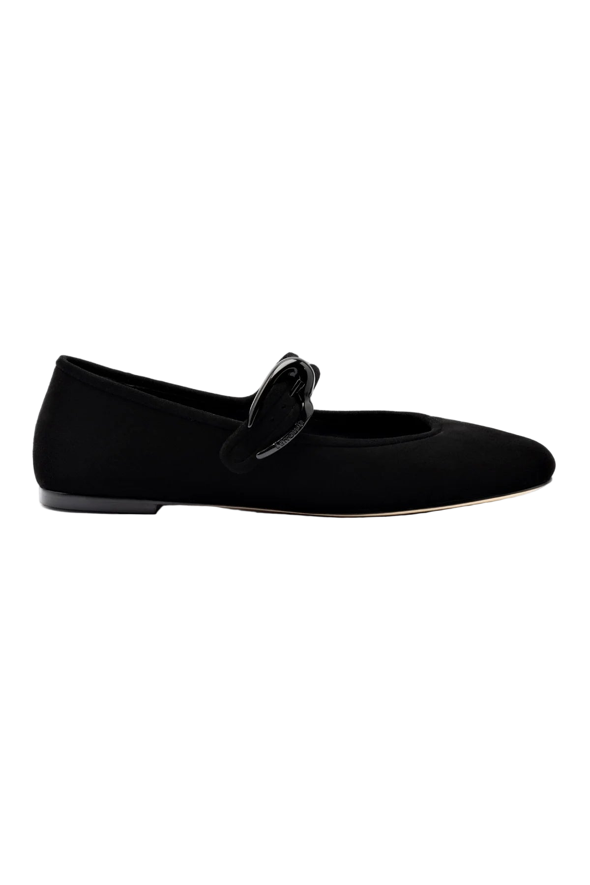 Verona Ballet Flat In Black Suede by Larroude