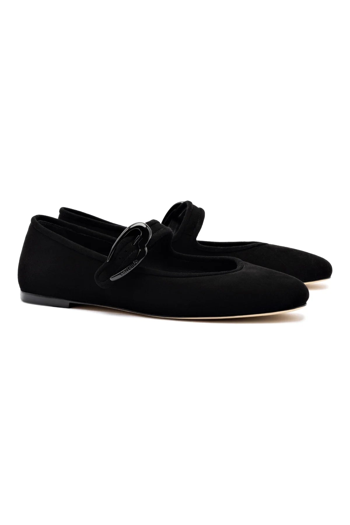Verona Ballet Flat In Black Suede by Larroude