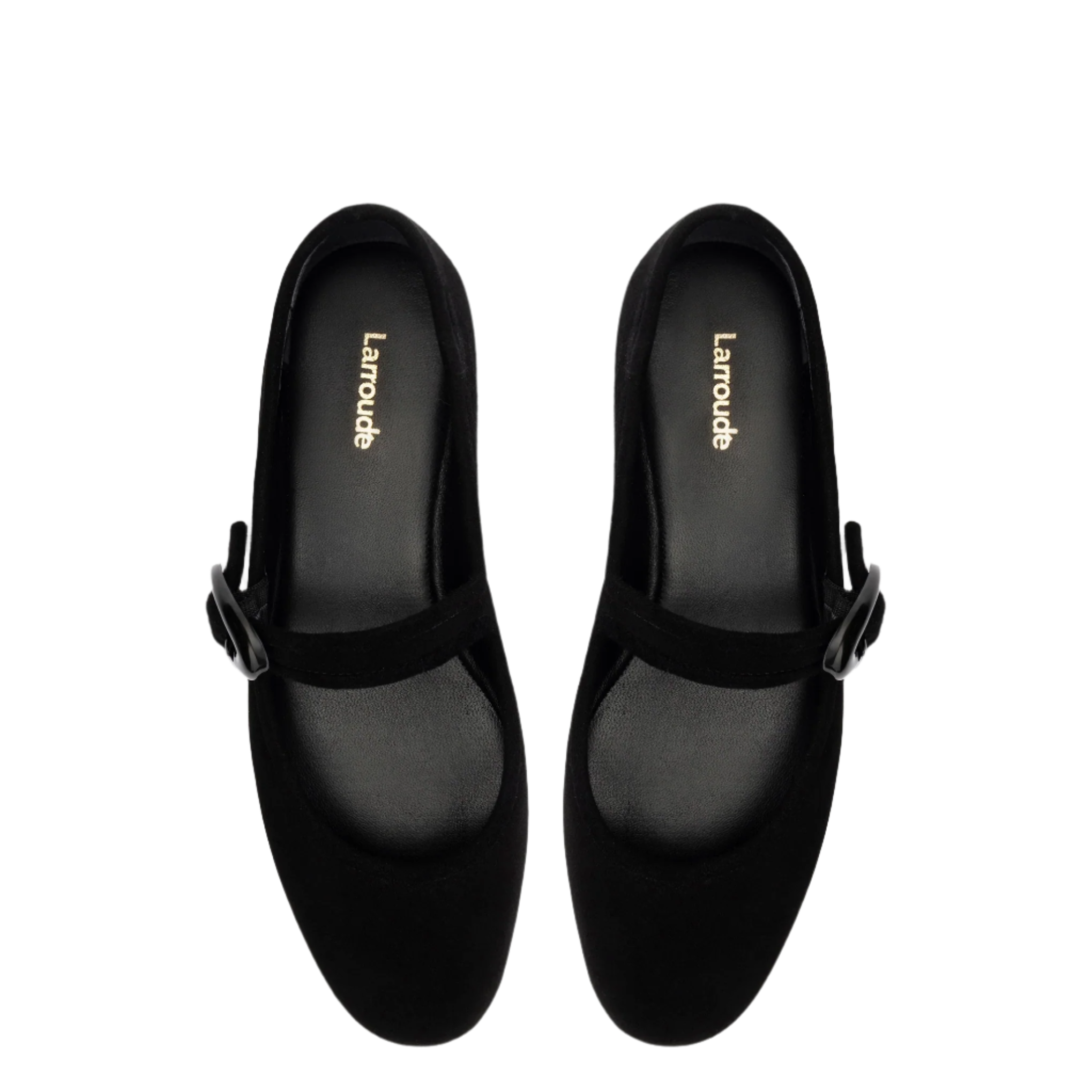 Verona Ballet Flat In Black Suede by Larroudé