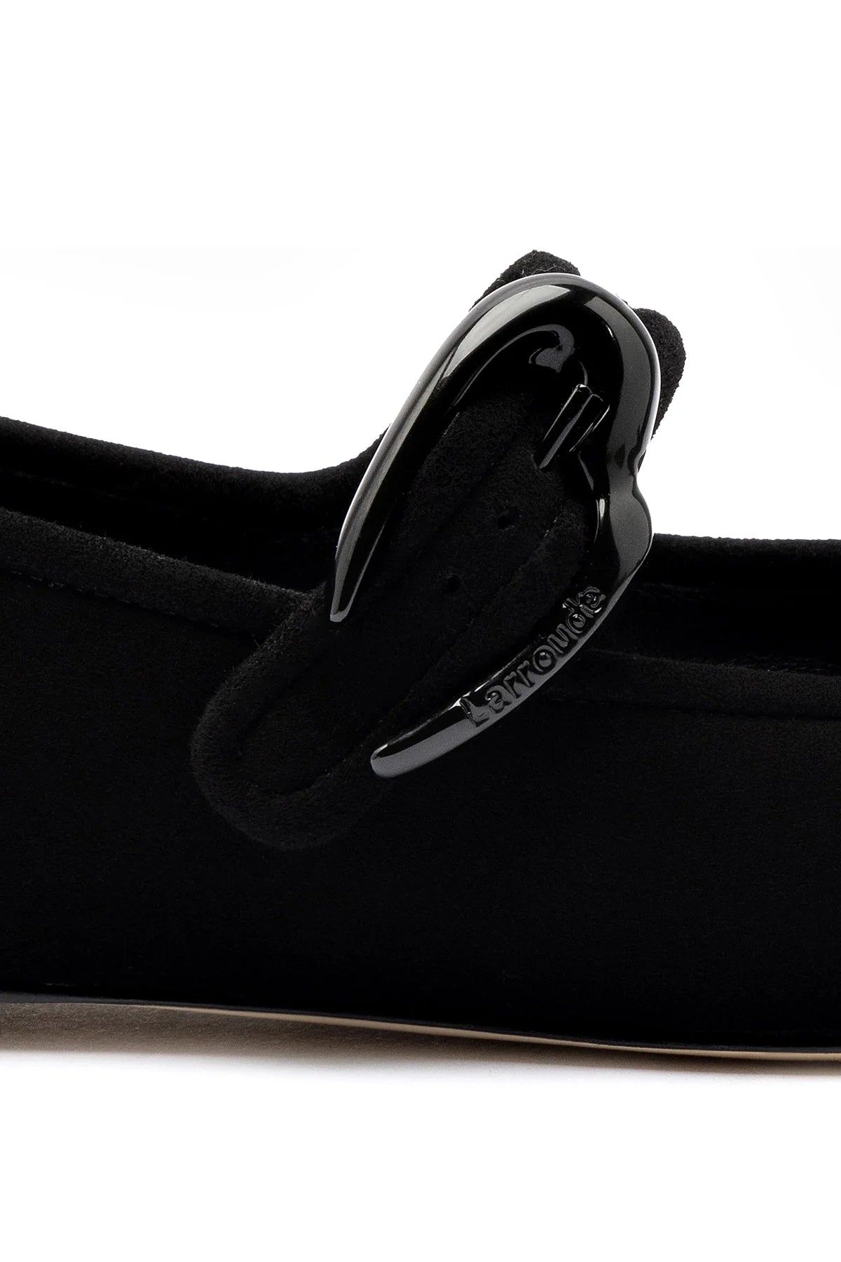 Verona Ballet Flat In Black Suede by Larroude