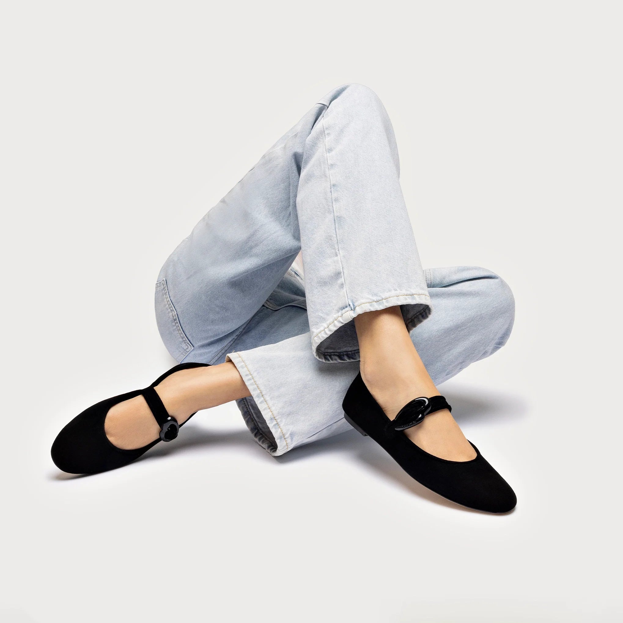 Verona Ballet Flat In Black Suede by Larroudé