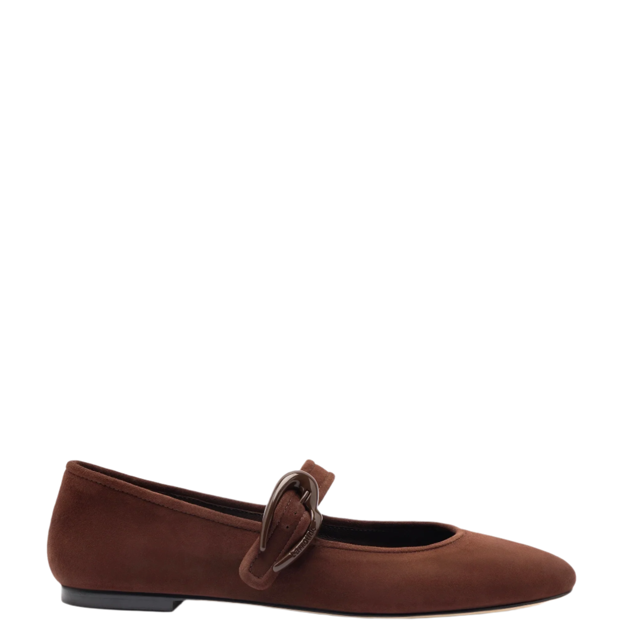 Verona Ballet Flat In Brown Suede by Larroudé