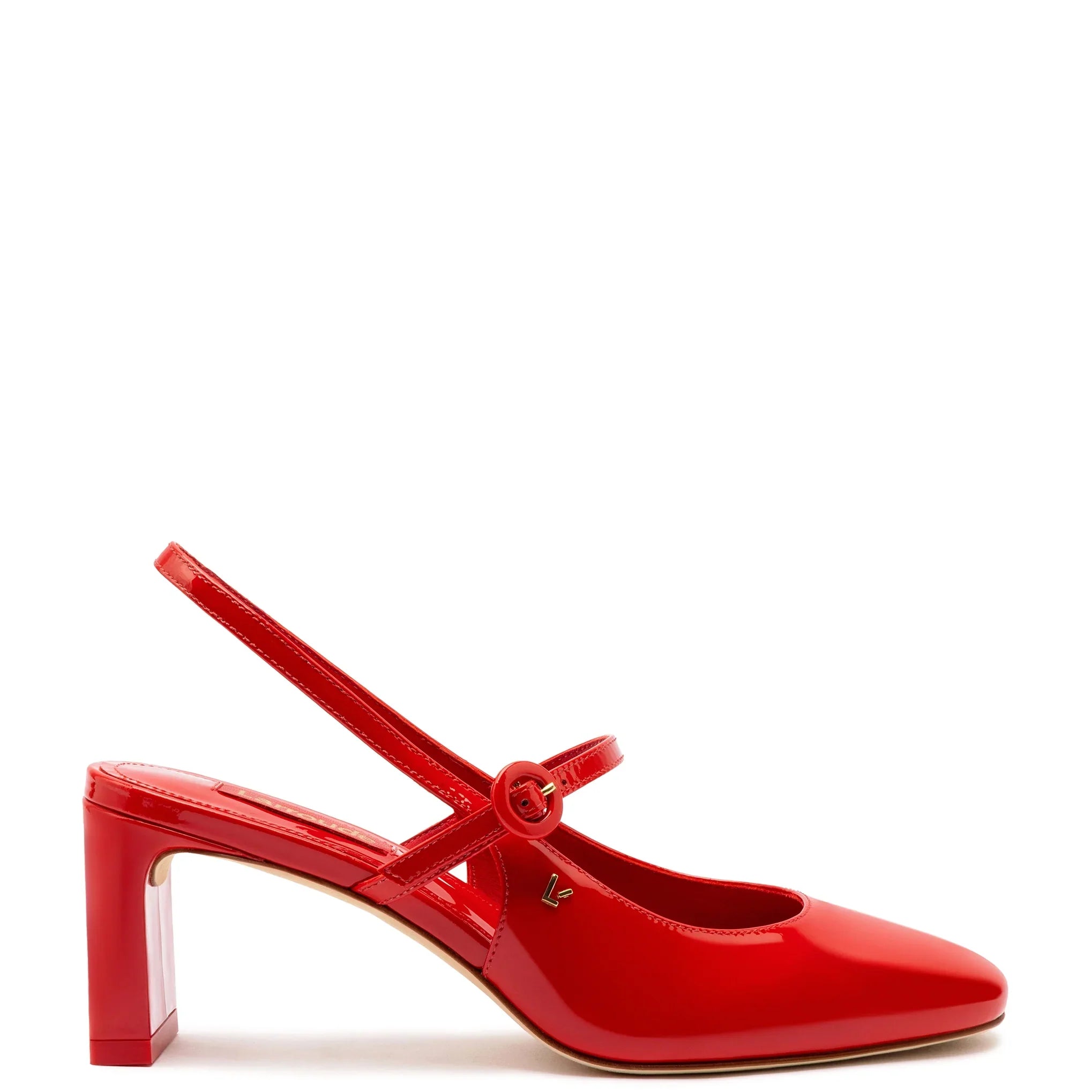 Georgina Pump In Scarlet Patent Leather by Larroudé