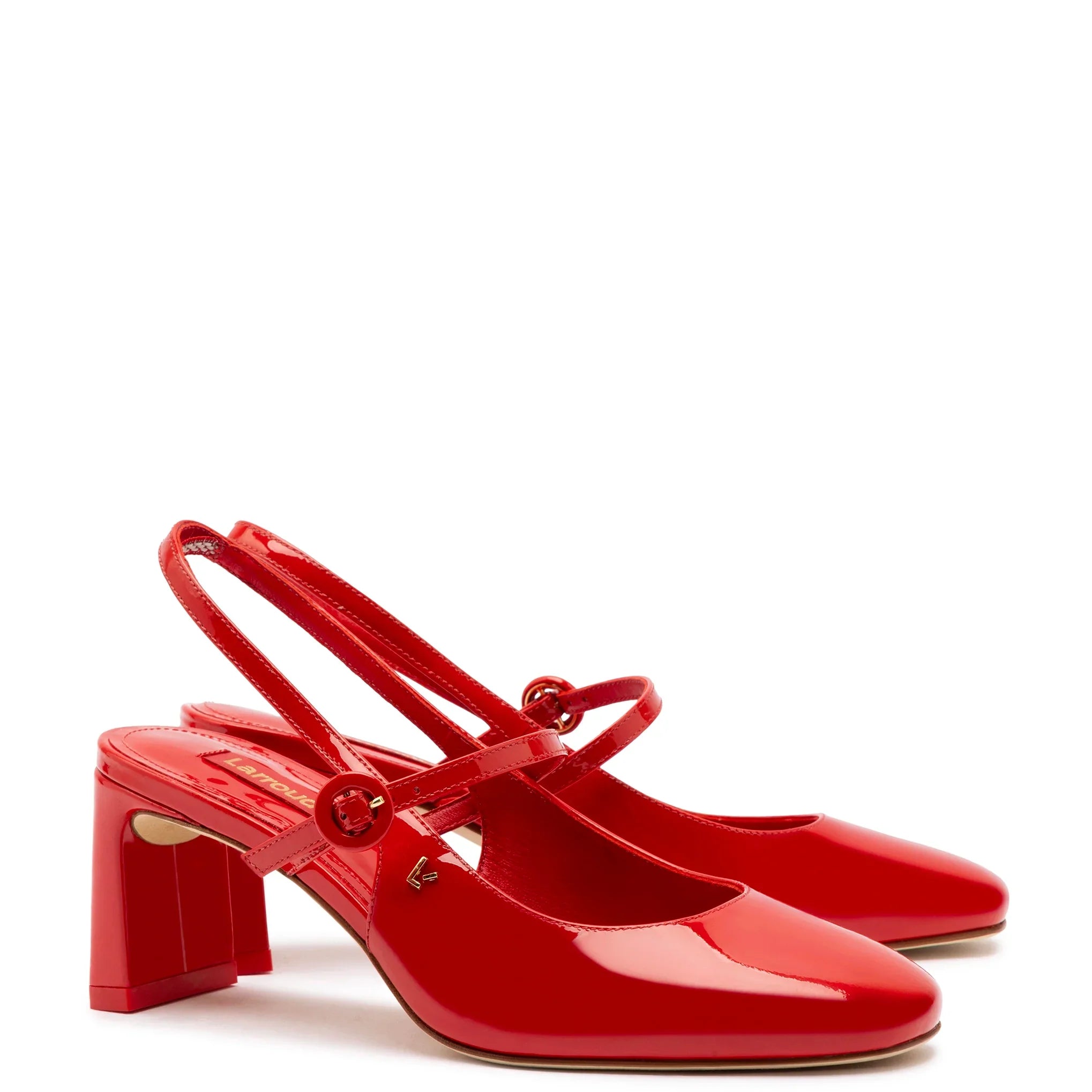 Georgina Pump In Scarlet Patent Leather by Larroudé