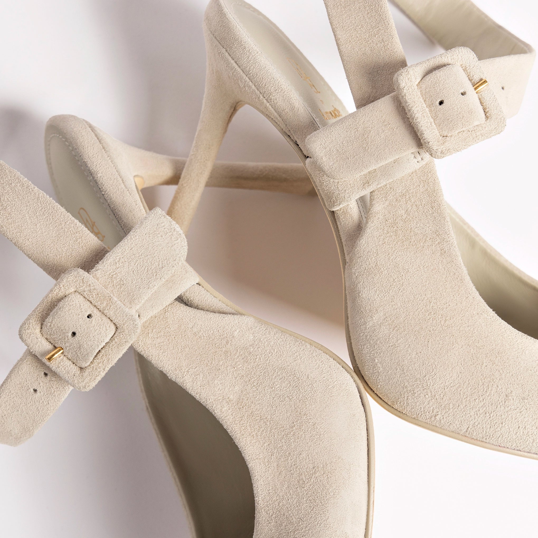 Deena By Larroudé Pump In Mushroom Grey Suede by Larroudé