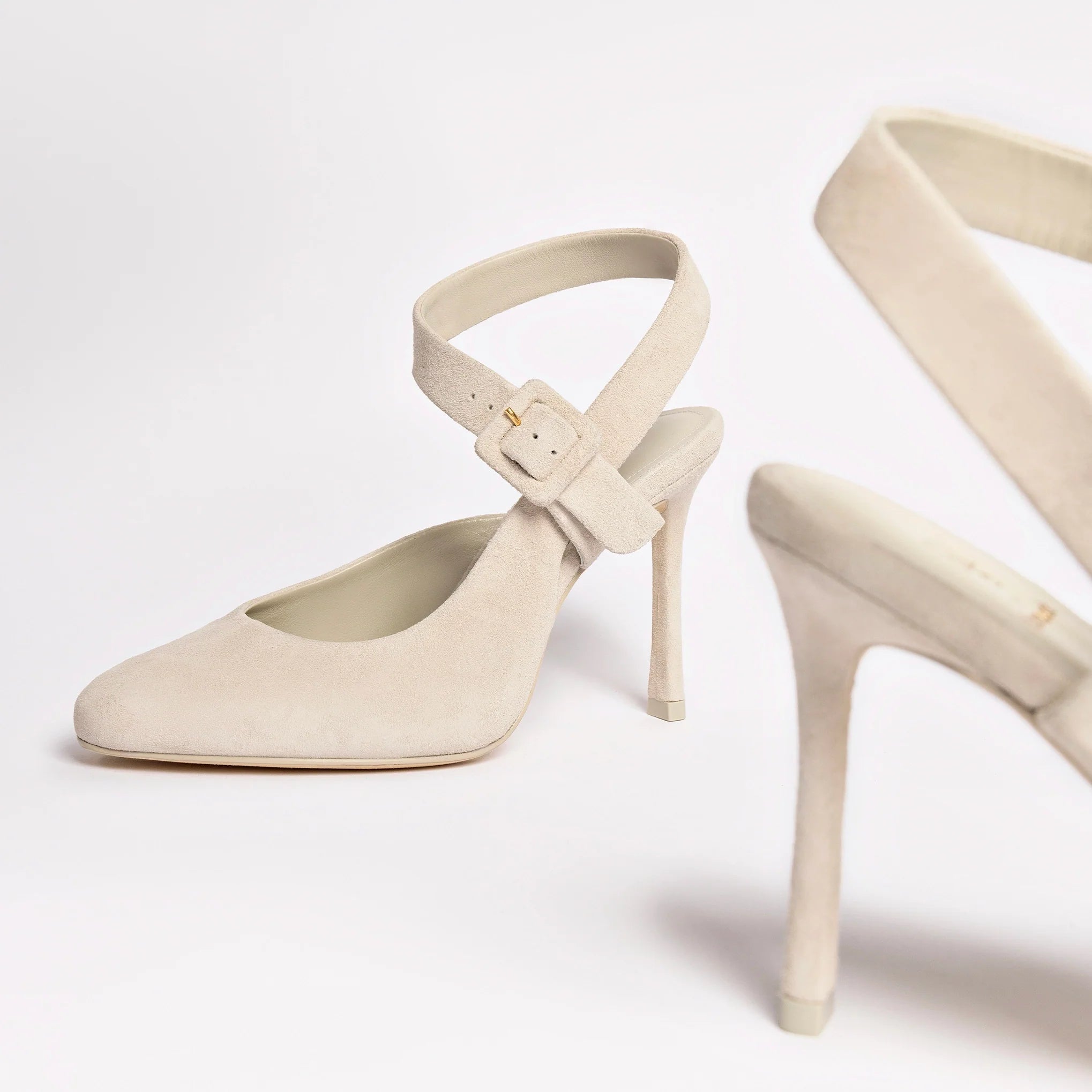 Deena By Larroudé Pump In Mushroom Grey Suede by Larroudé