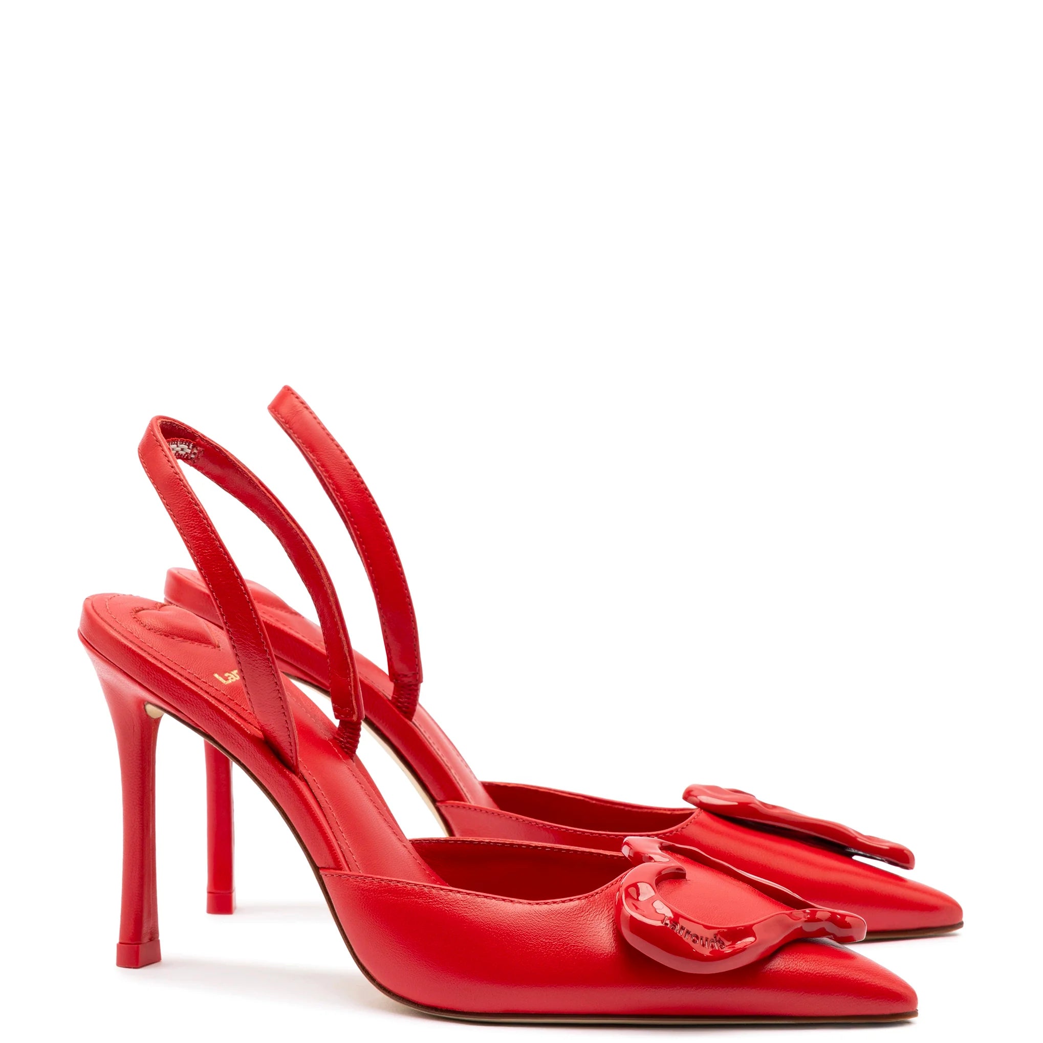 Amore Pump In Scarlet Leather by Larroudé