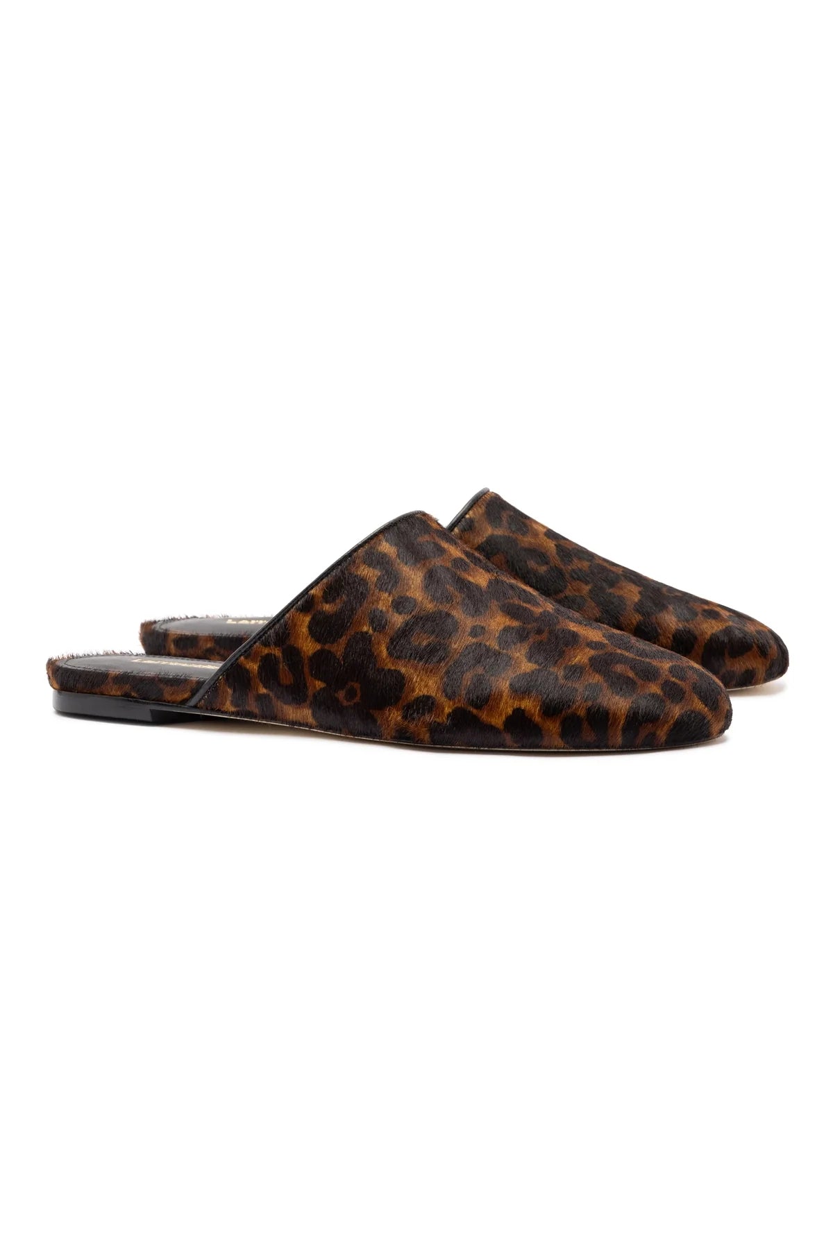 Venice Flat Mule In Leopard Print Calf Hair by Larroude