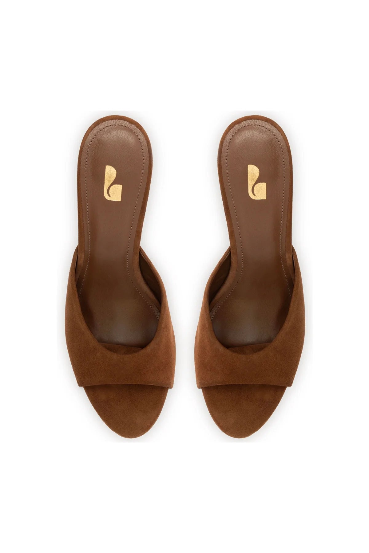 Jasmine Hi Mule In Burnt Umber Suede by Larroudé