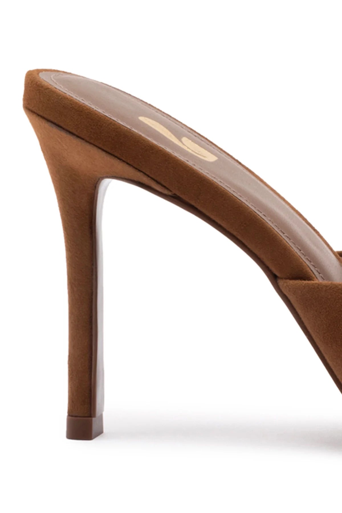 Jasmine Hi Mule In Burnt Umber Suede by Larroudé