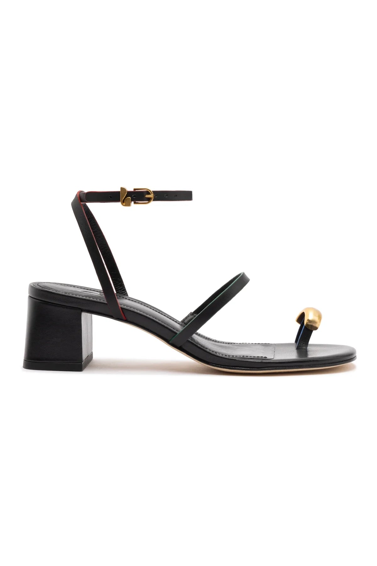 Biarritz Block In Black Leather by Larroudé