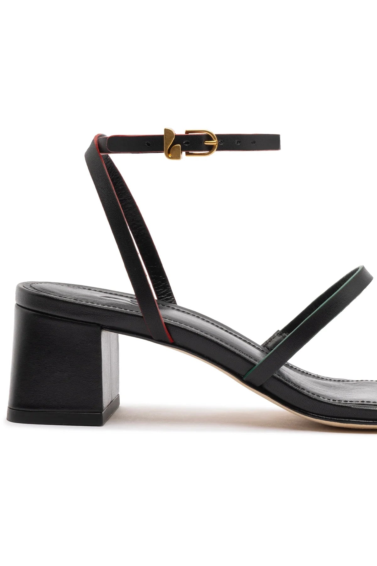 Biarritz Block In Black Leather by Larroudé