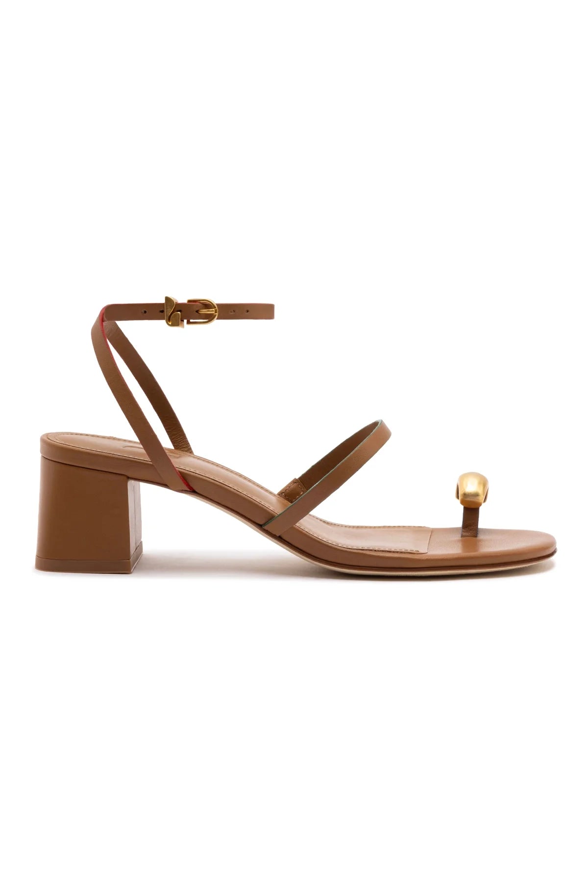 Biarritz Block In Caramel Leather by Larroudé