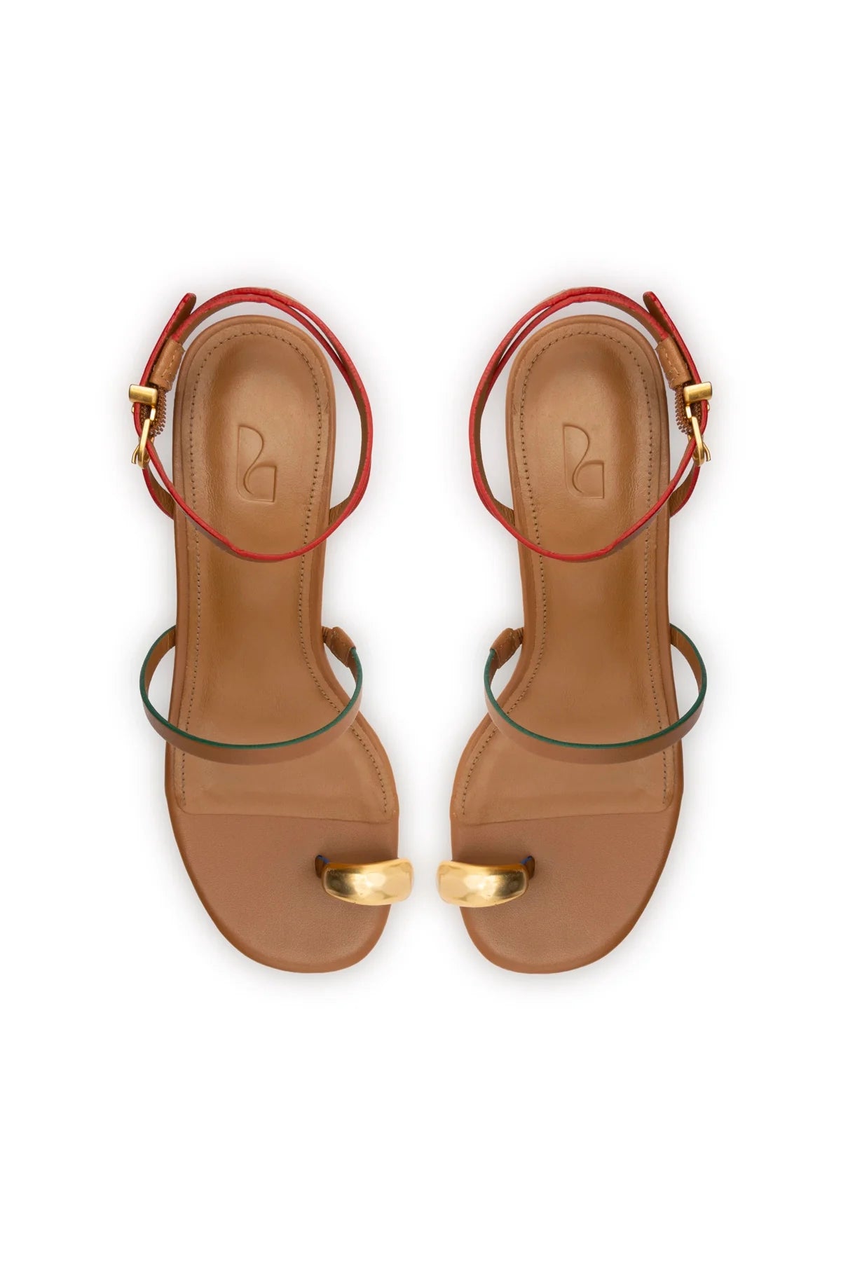 Biarritz Block In Caramel Leather by Larroudé