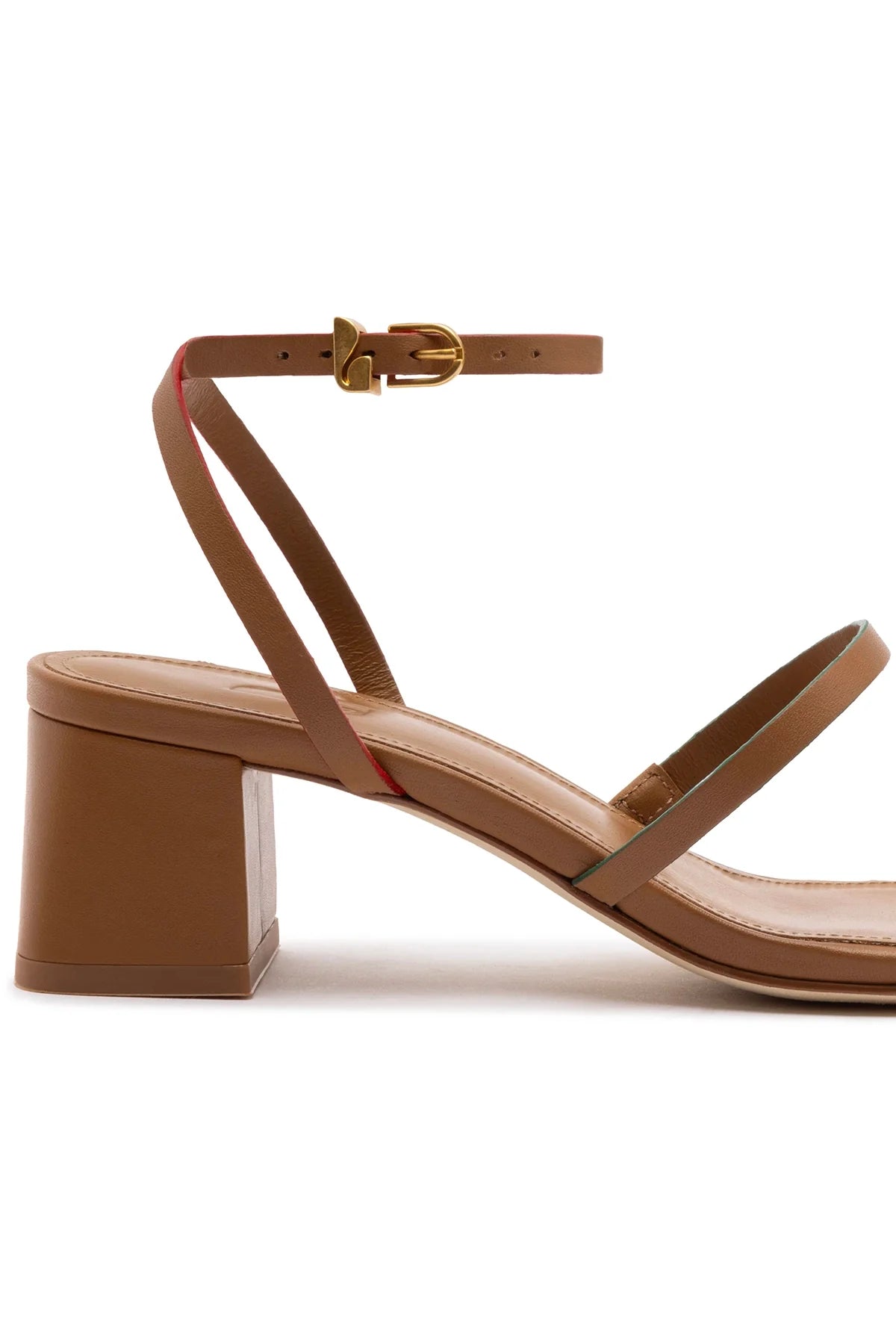 Biarritz Block In Caramel Leather by Larroudé