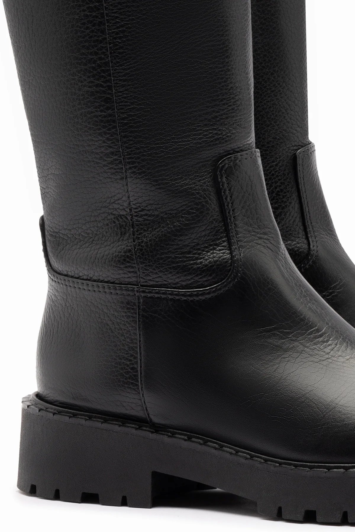 Anne Lugsole Boot In Black Leather by Larroudé