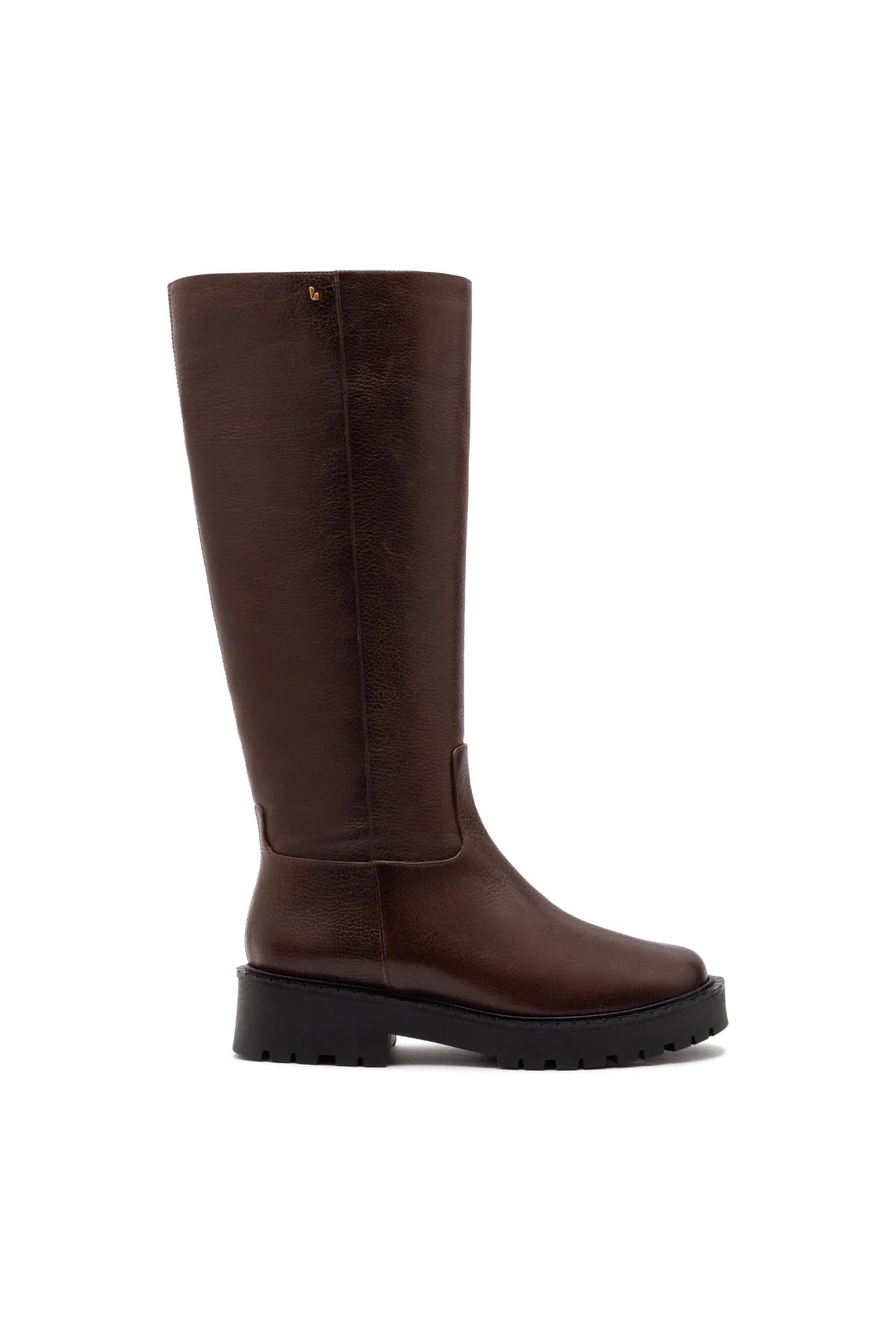 Anne Lugsole Boot In Brown Leather by Larroudé