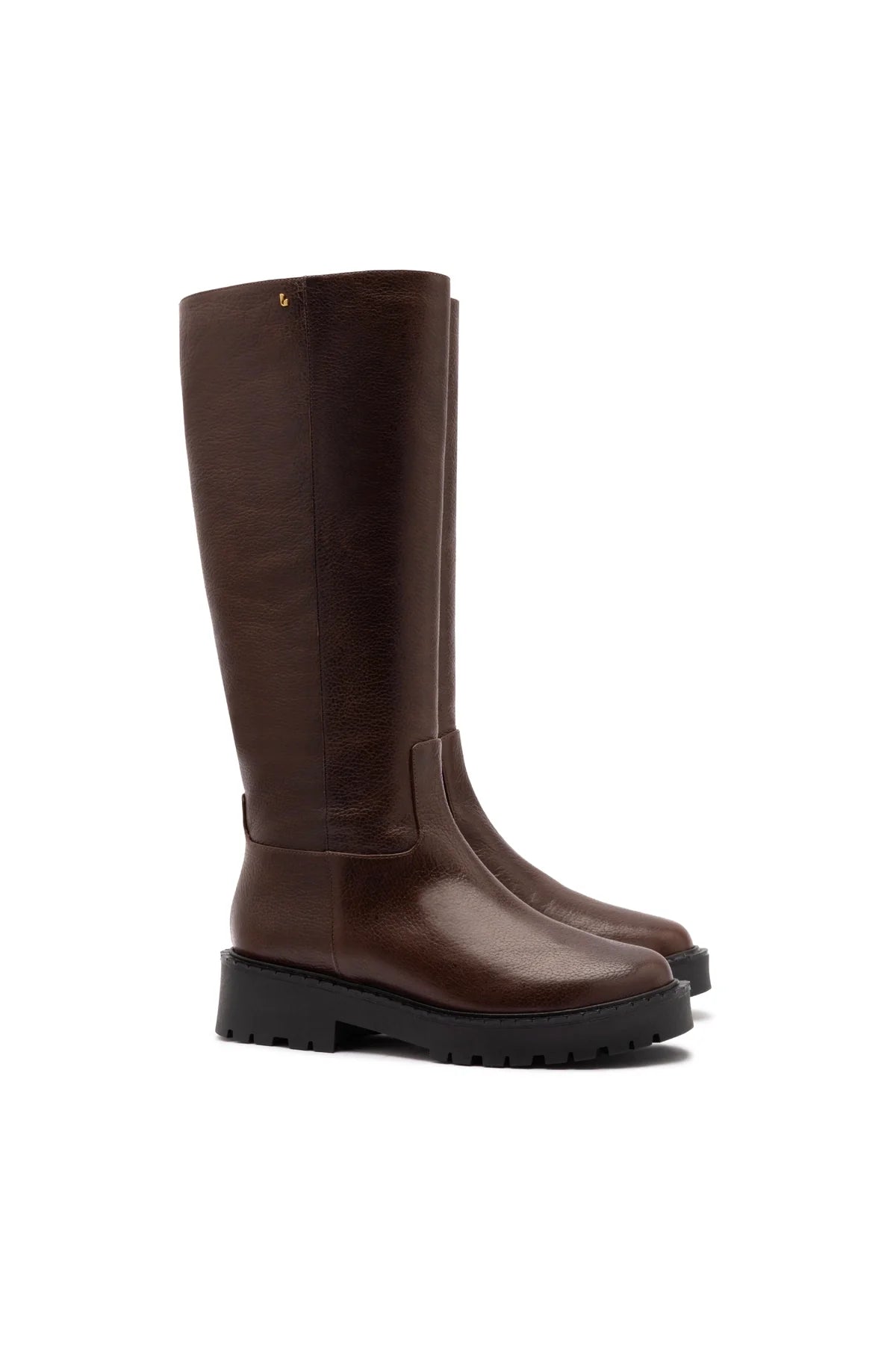 Anne Lugsole Boot In Brown Leather by Larroudé
