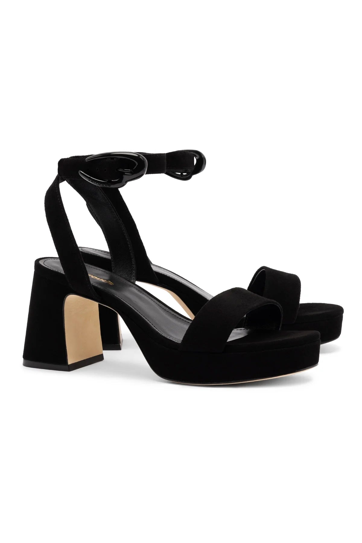 Dolly Verona Low Sandal In Black Suede by Larroudé