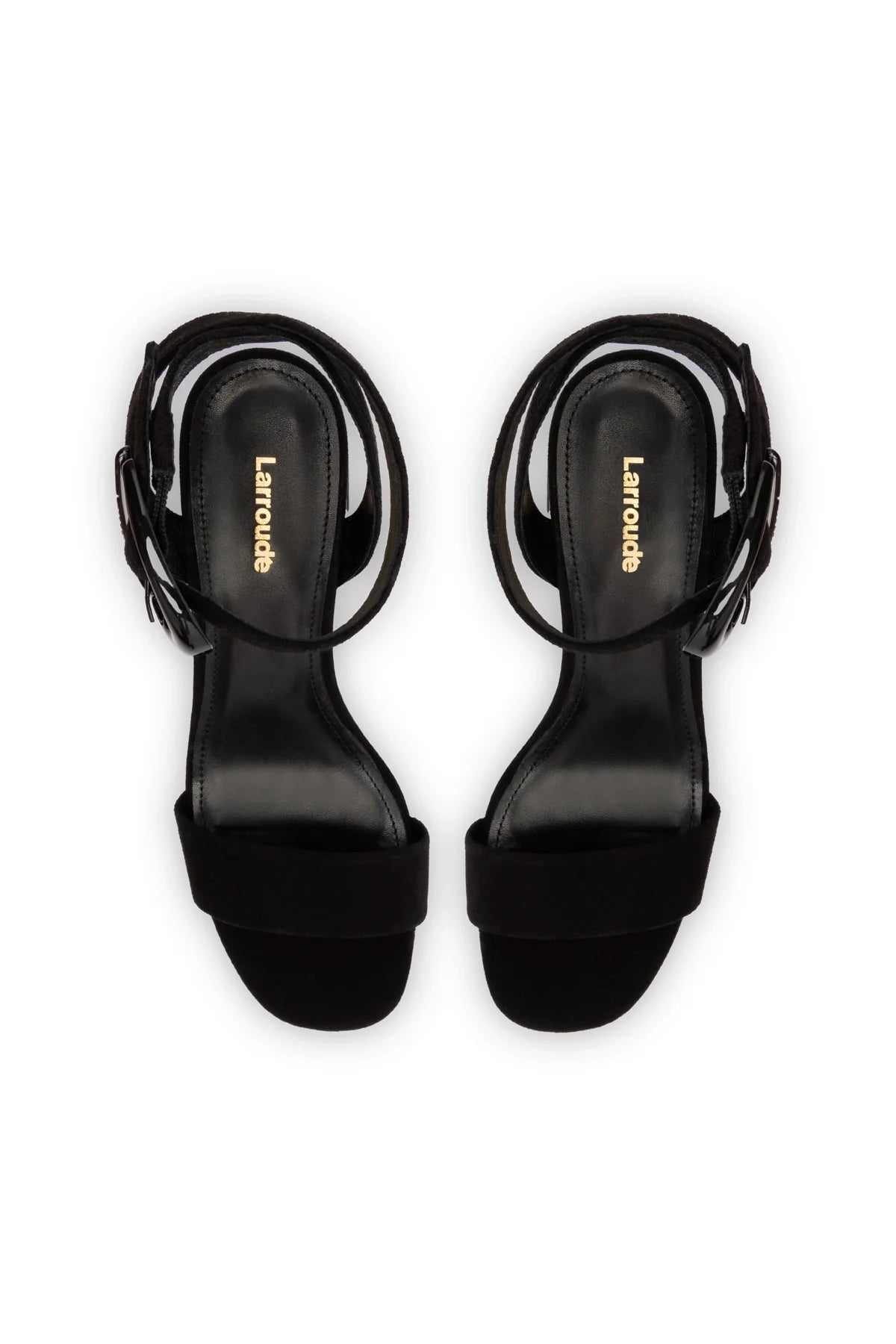 Dolly Verona Low Sandal In Black Suede by Larroudé