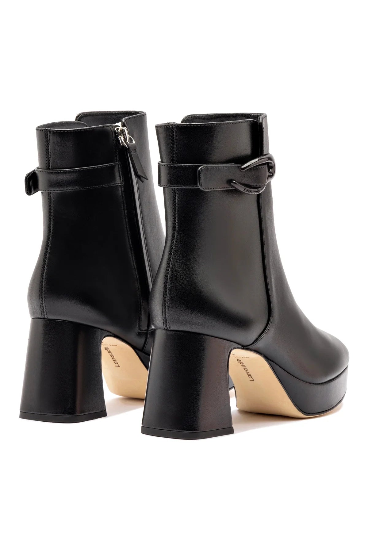 Dolly Verona Low Boot In Black Leather by Larroudé