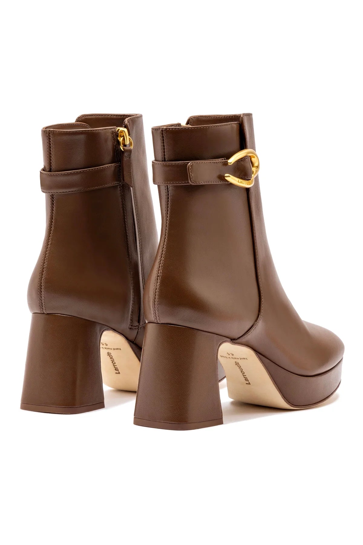 Dolly Verona Low Boot In Burnt Umber Leather by Larroudé