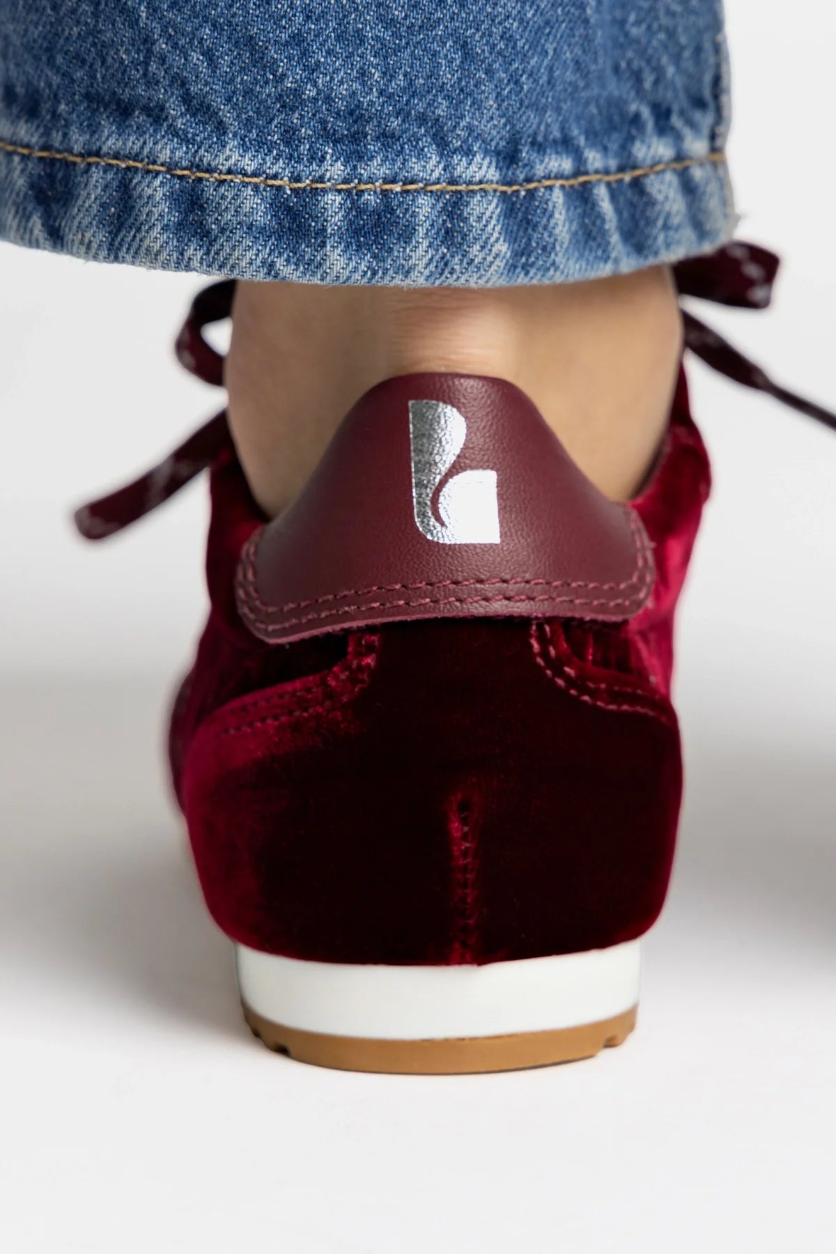 Stella Sneaker In Wine Velvet by Larroudé