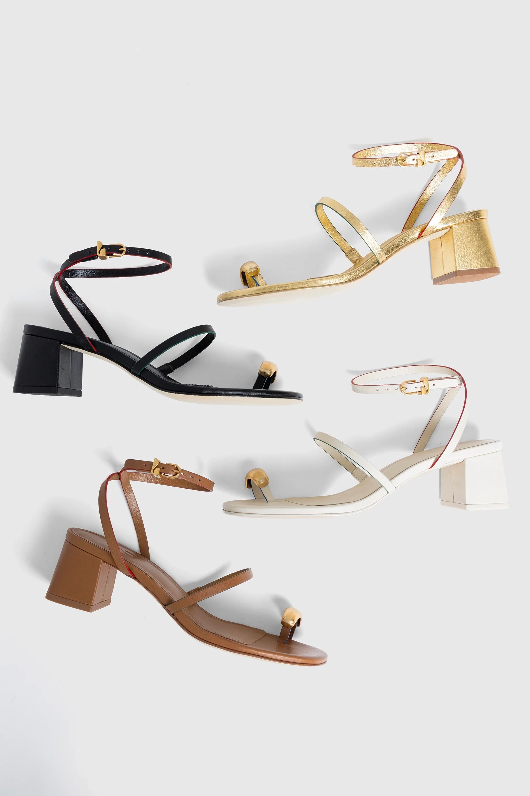 Biarritz Block In Caramel Leather by Larroudé