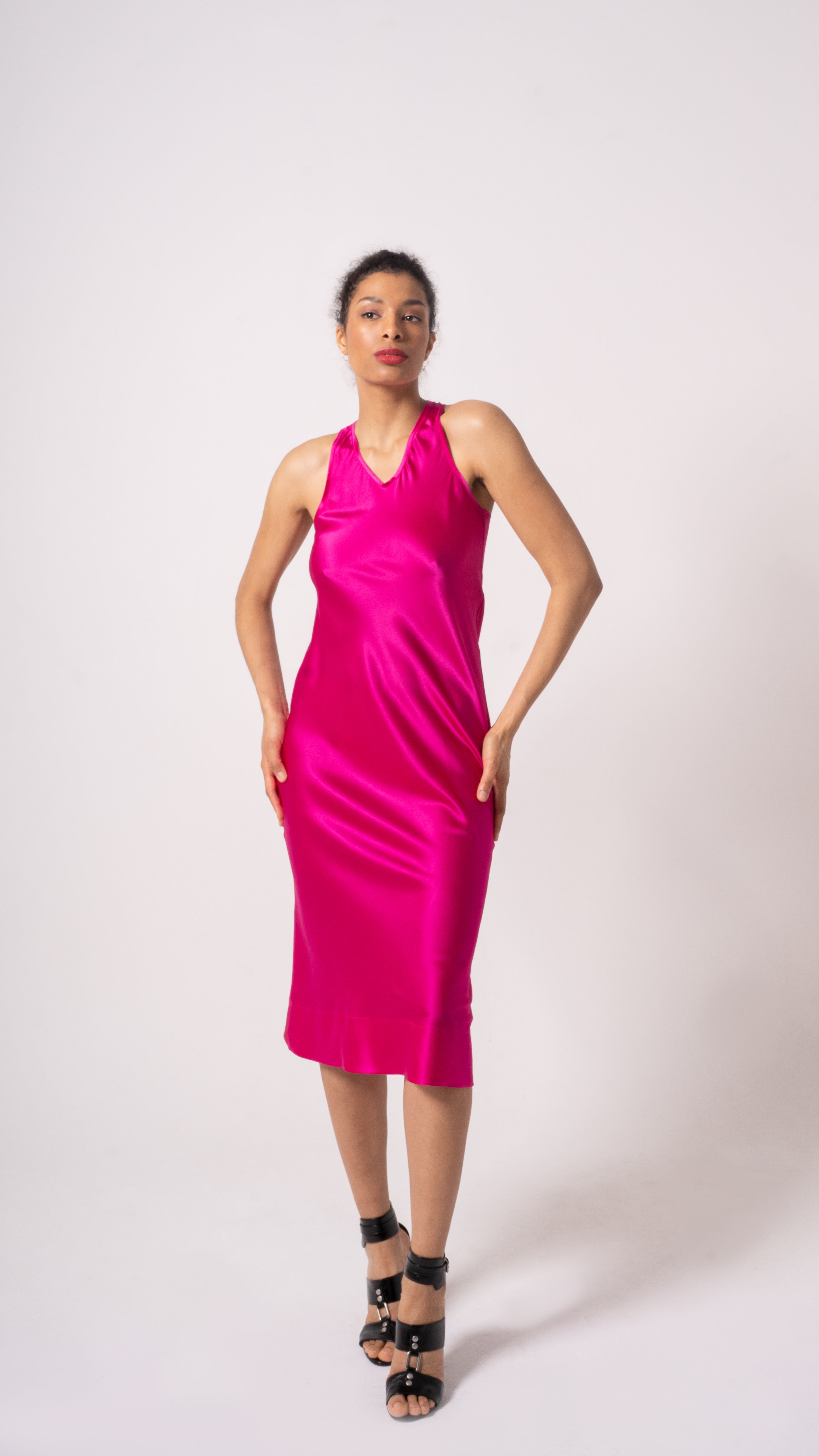 Linda Midi Silk Dress by Monica Nera