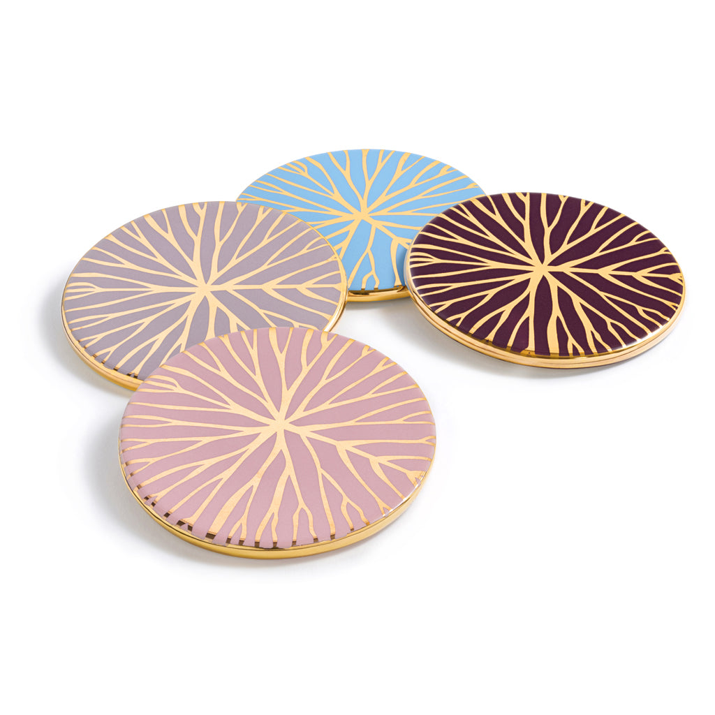 Talianna Lilypad Coasters S/4 Ast w/Gold by ANNA New York