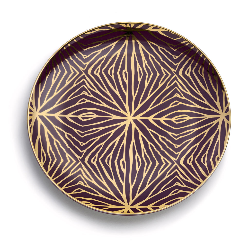 Talianna Lilypad Dessert Plates S/4, Colors w/Gold by ANNA New York