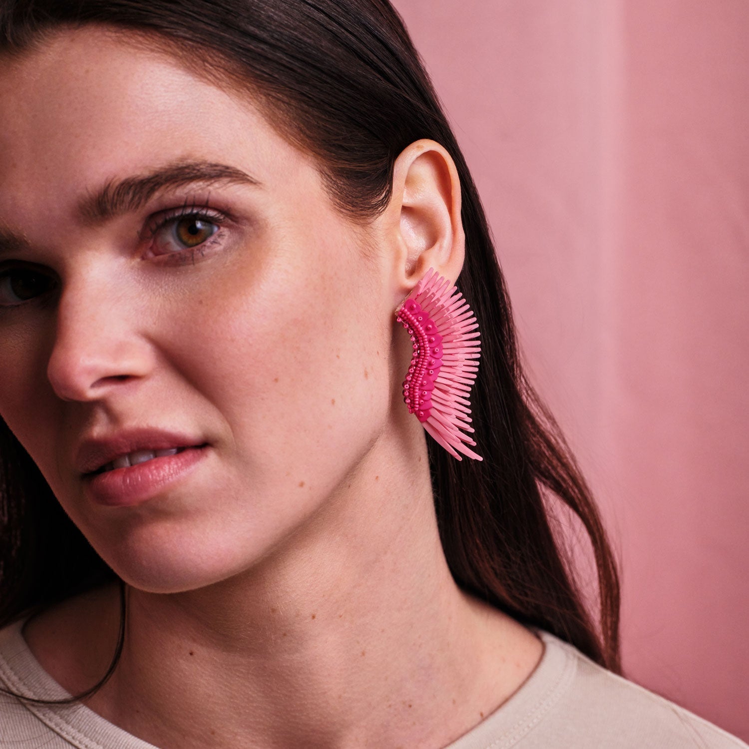 Midi Madeline Earrings Pink Hearts by Mignonne Gavigan