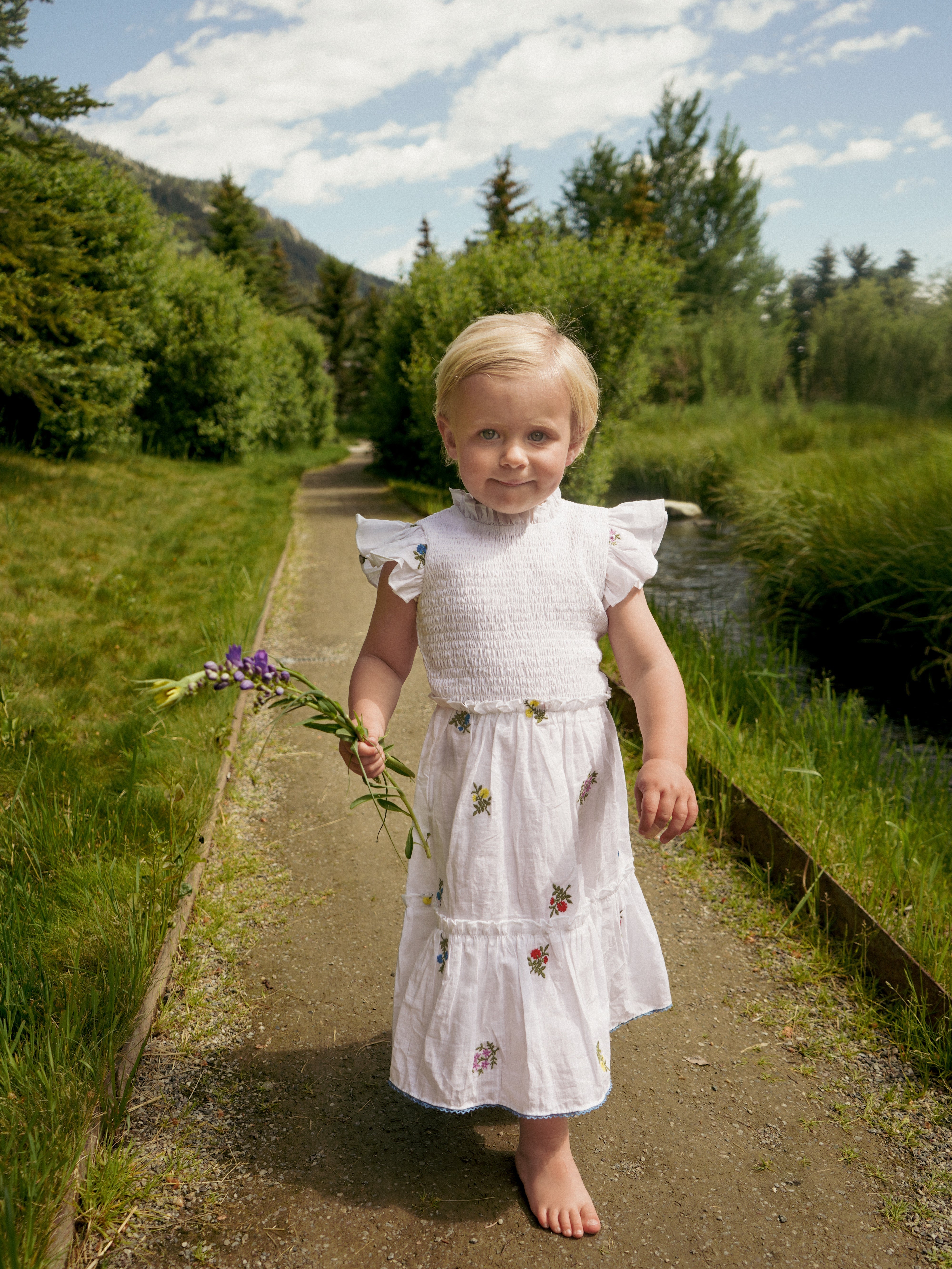 Little Lady Field Dress in White by Eddy