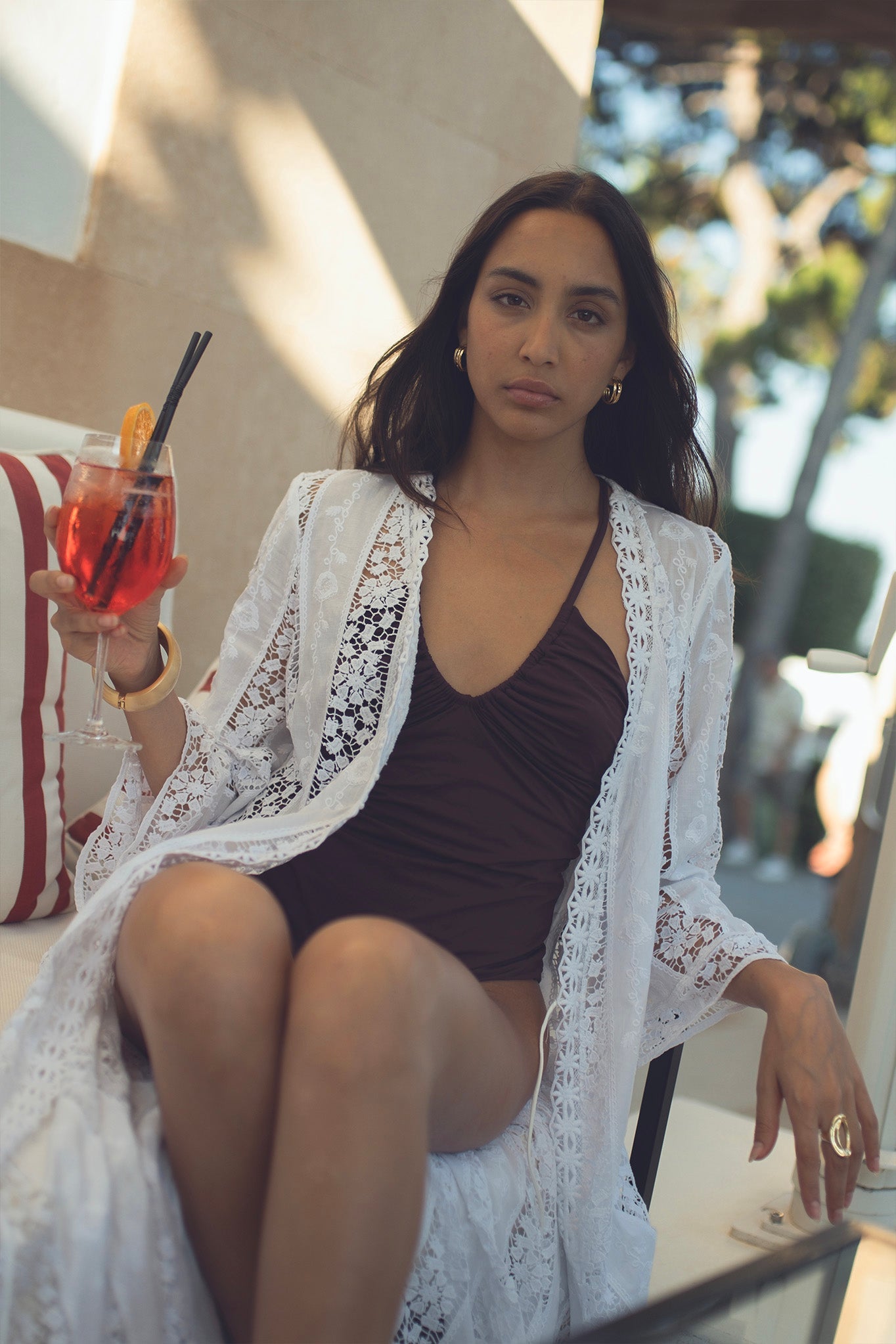 Lucinda Moonshine Embroidery Wrap Coverup by Miguelina