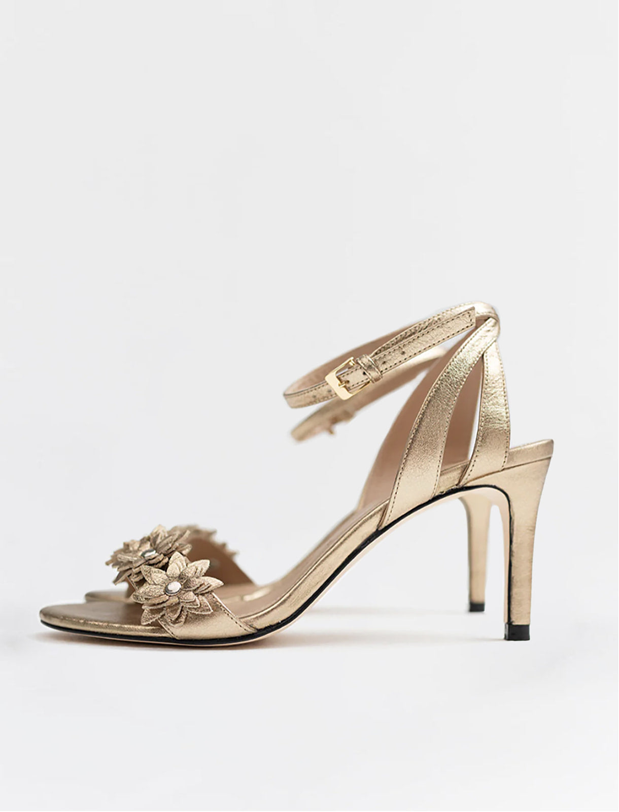 Lucia Gold Floral Sandal by Alma Caso