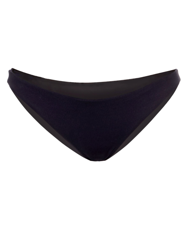 Black bikini bottom on a white background