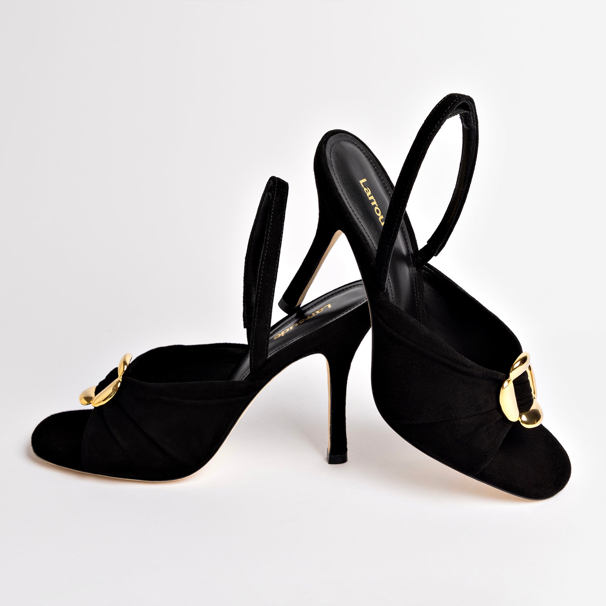 Mayfair Sandal In Black Suede by Larroudé