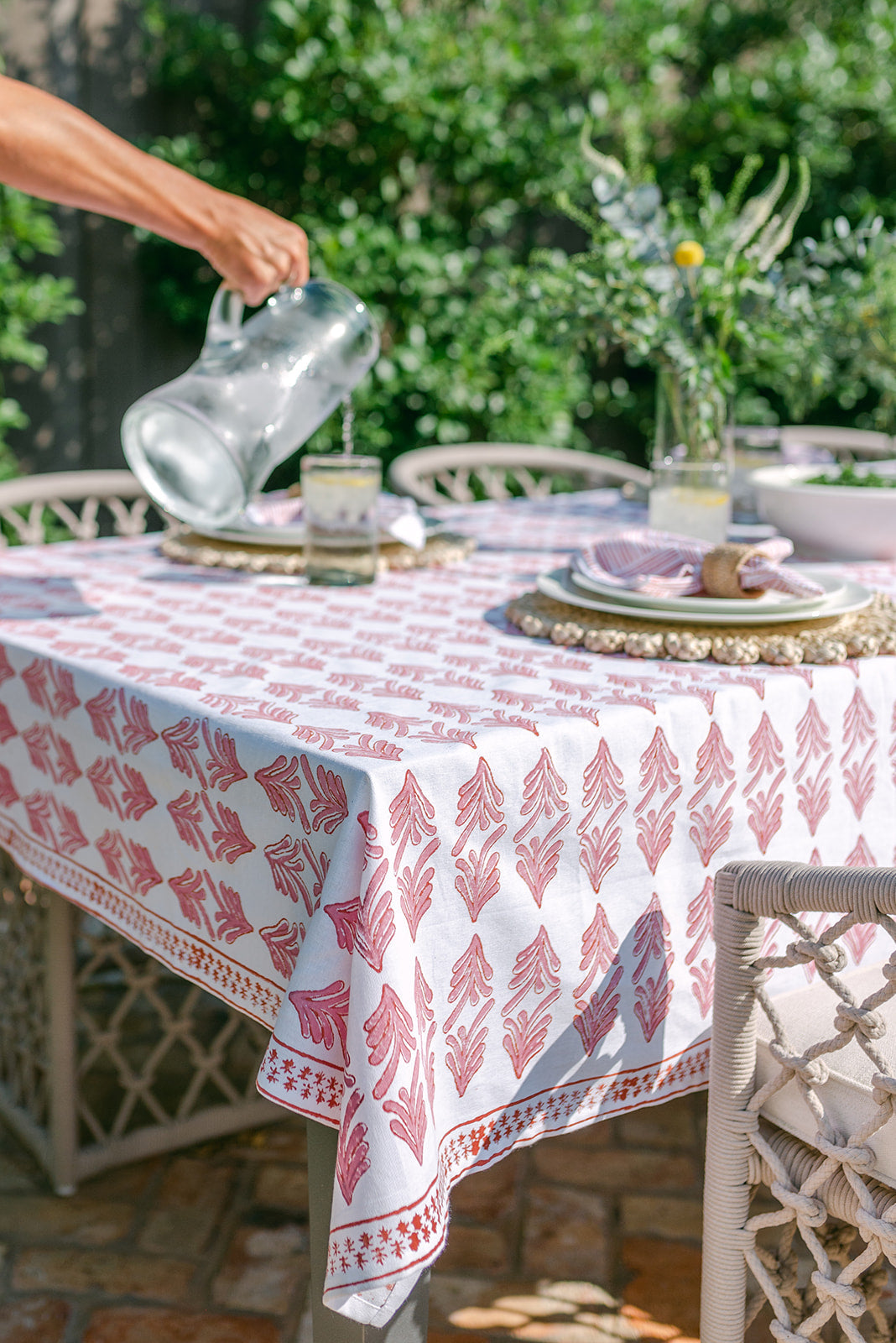 Tablecloth - Palmetto, Pink & Coral by Mended