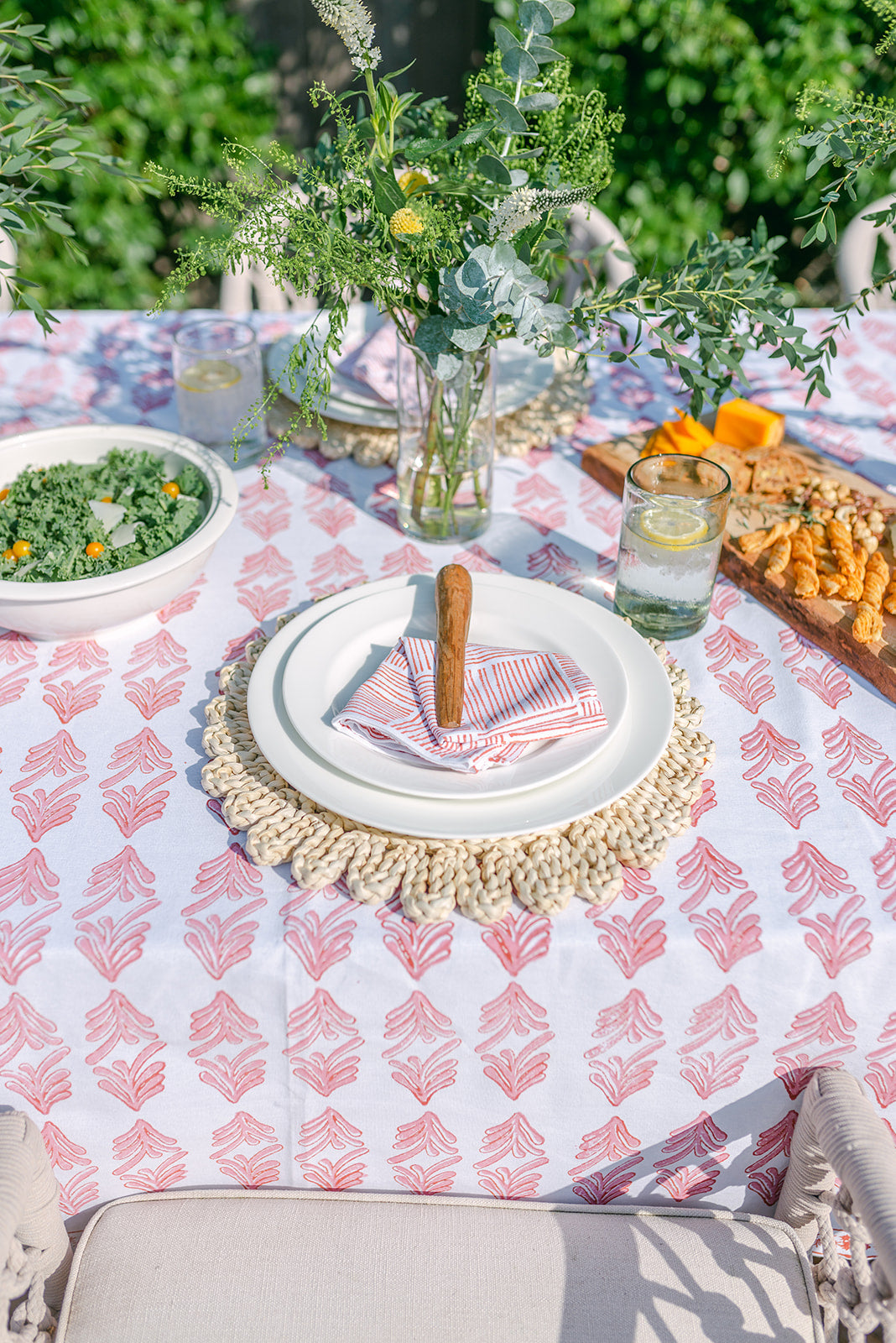 Tablecloth - Palmetto, Pink & Coral by Mended