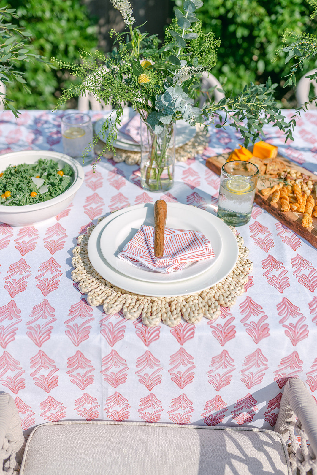 Tablecloth - Palmetto, Pink & Terracotta