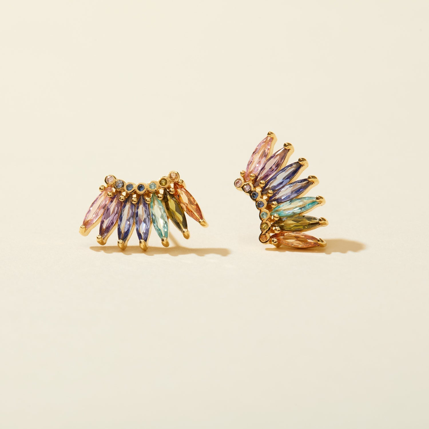 Petite Crystal Madeline Stud Earrings Multi by Mignonne Gavigan