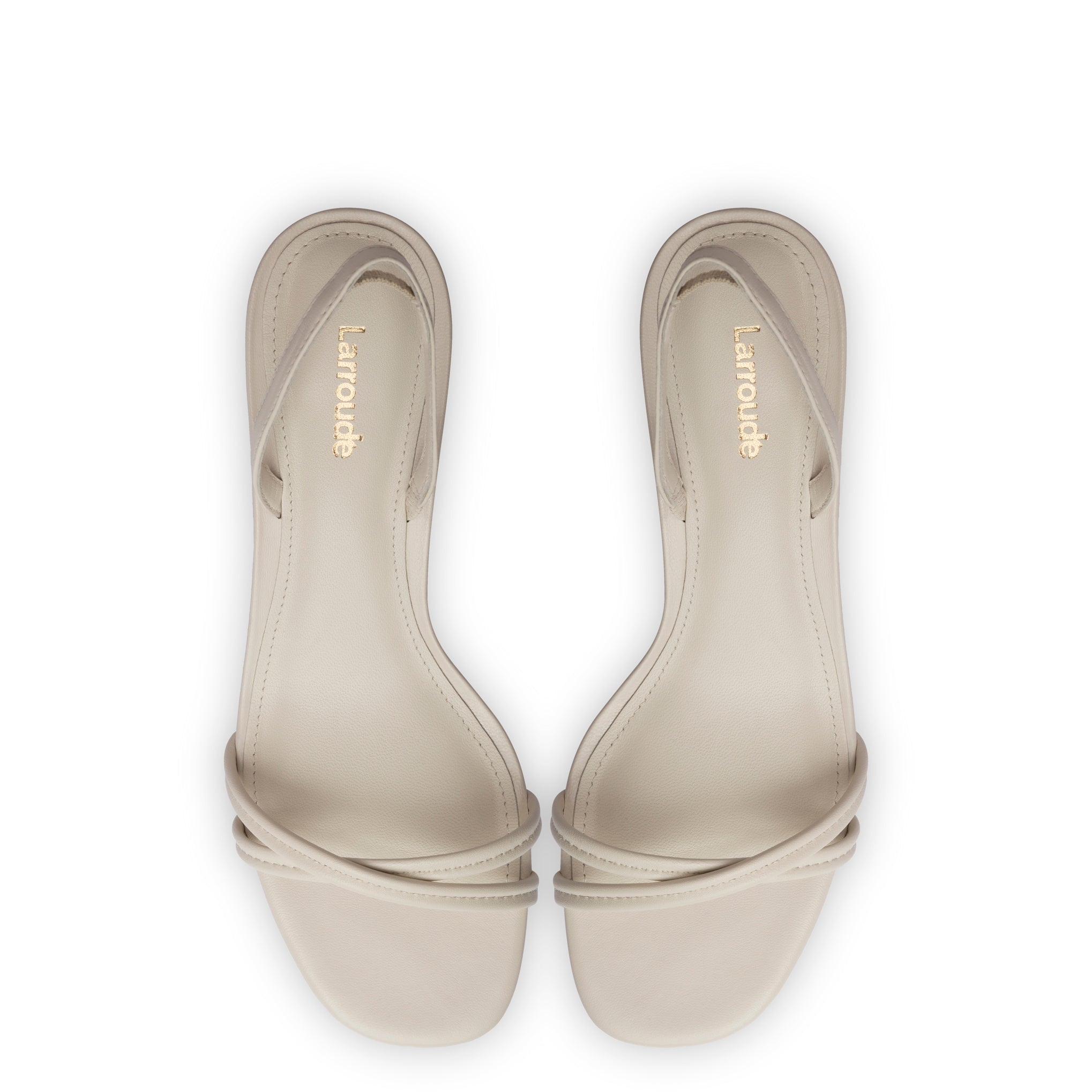 Mini Annie Sandal In Ivory Leather by Larroudé