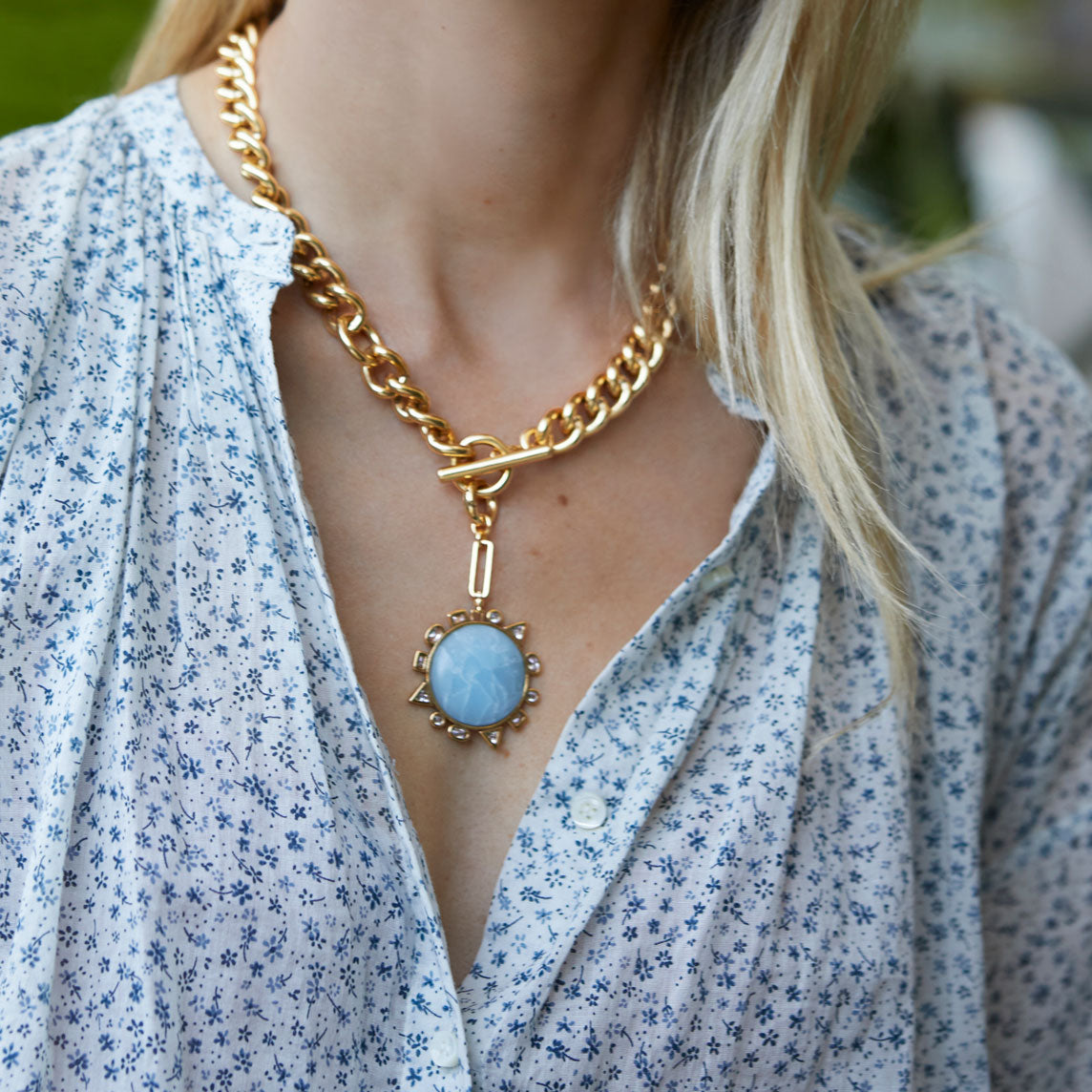 Odyssey Necklace Blue Gold by Mignonne Gavigan