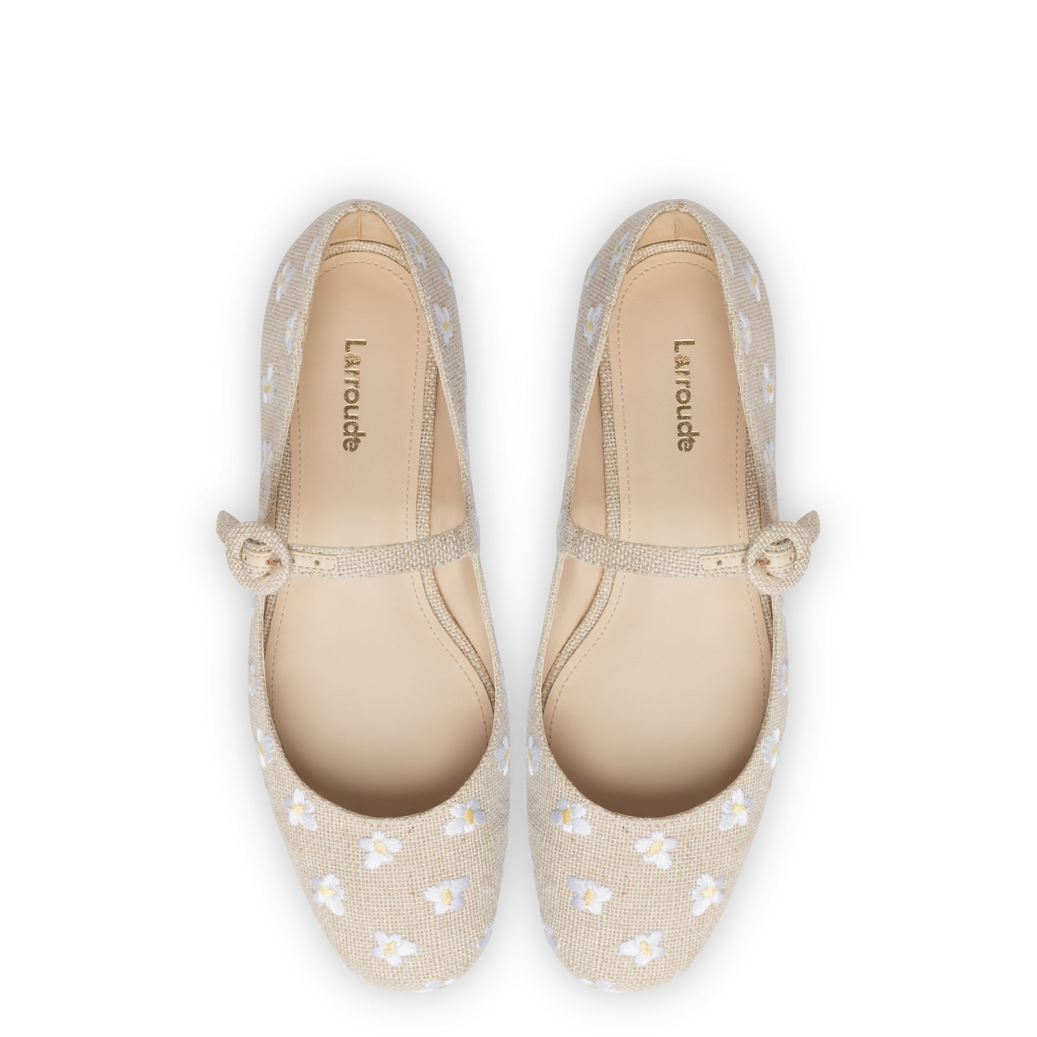 Blair Ballet Flat In Raw Linen by Larroudé