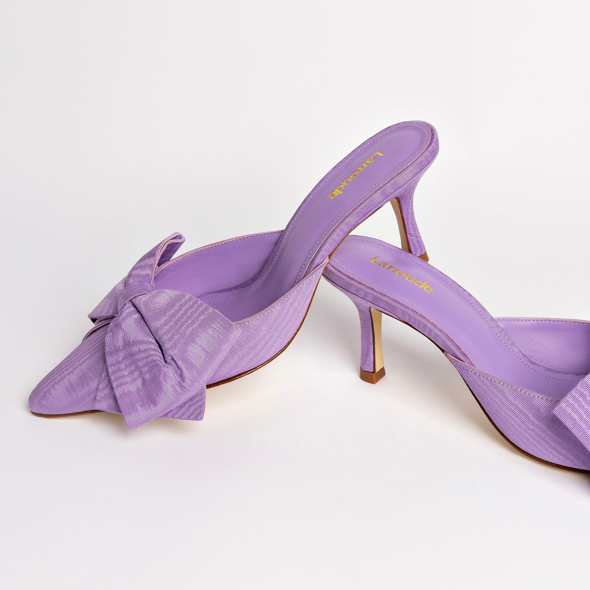 Mini Elle Pump In Iris Fabric by Larroudé