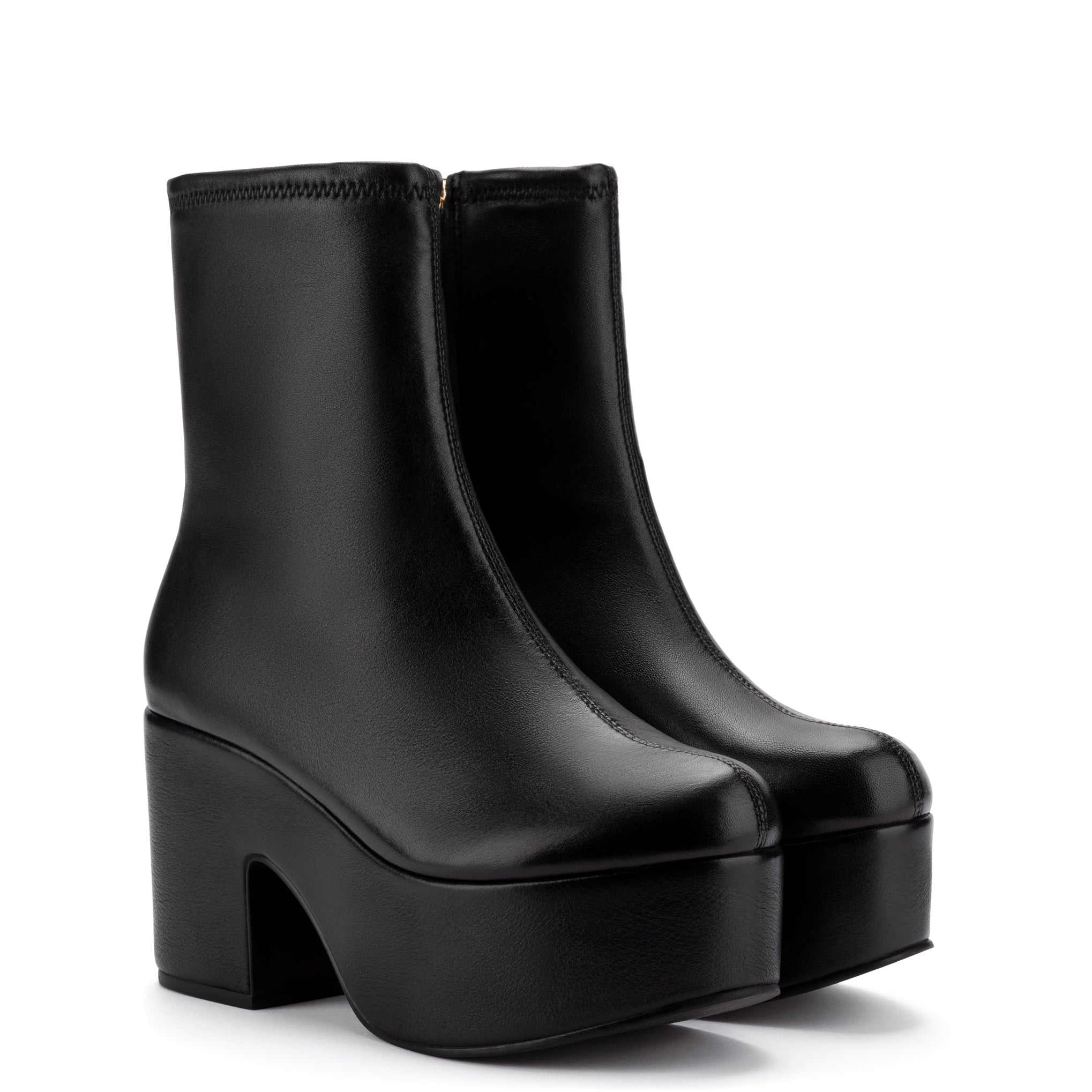 Miso Platform Boot In Black Stretch Leather by Larroudé