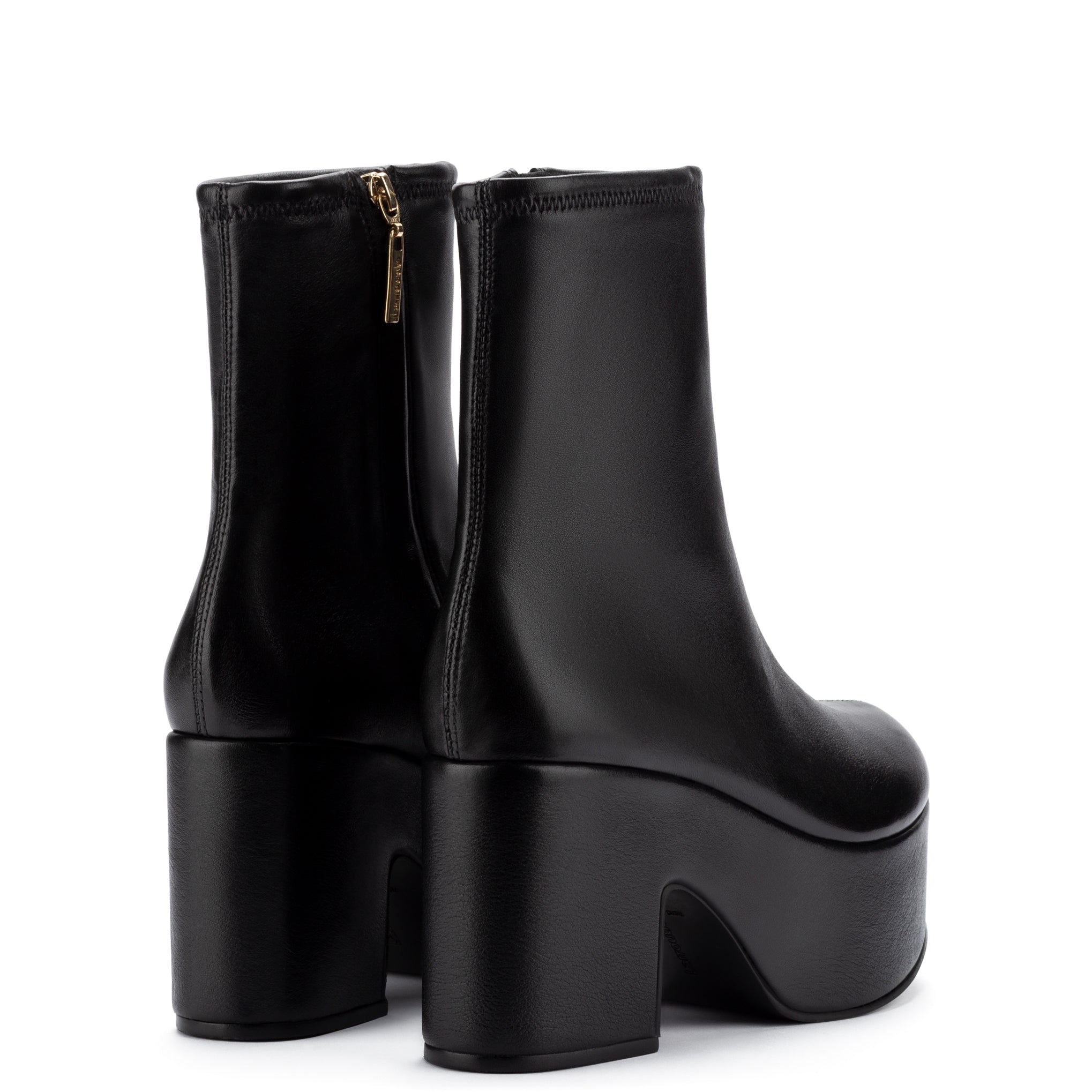 Miso Platform Boot In Black Stretch Leather by Larroudé